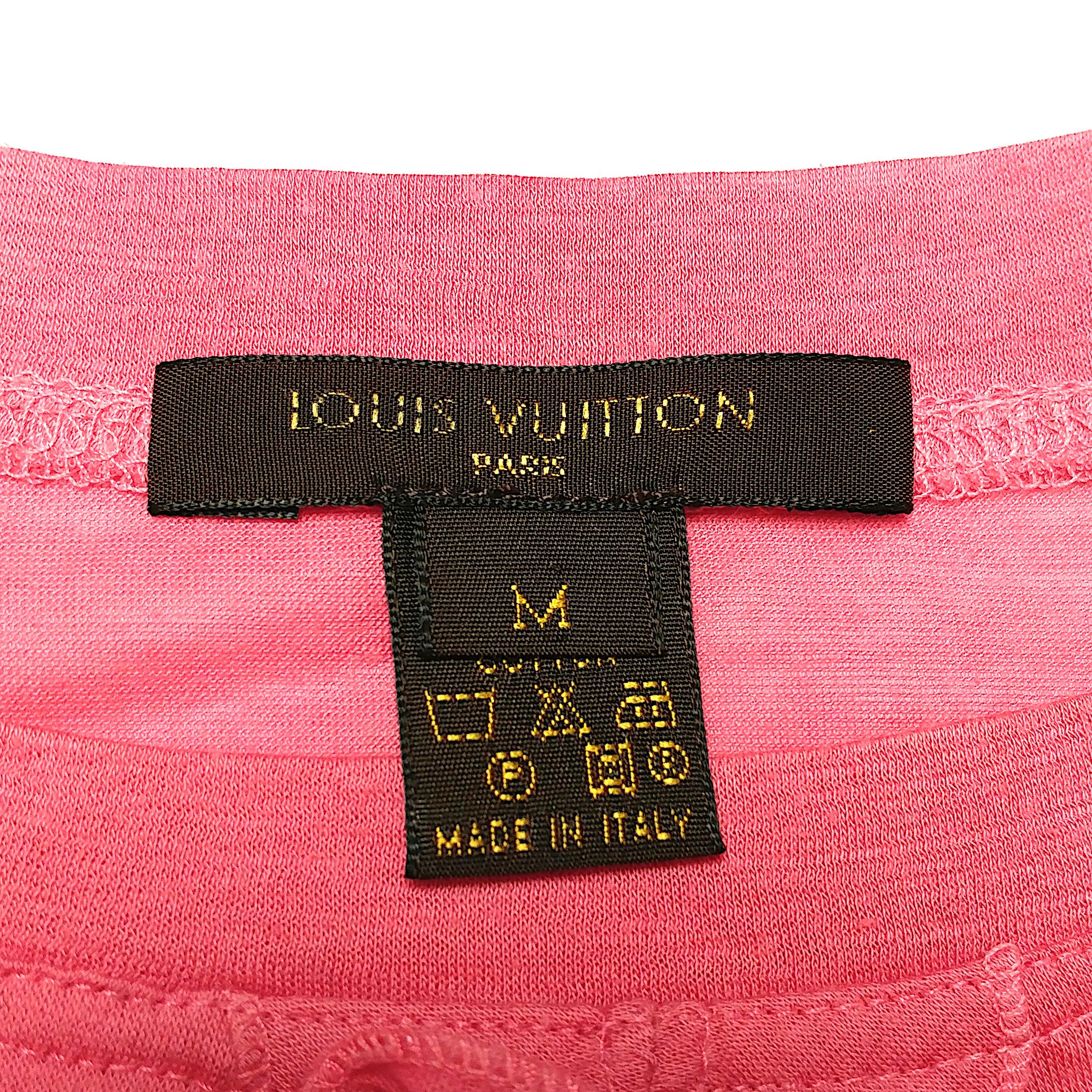 Women's LOUIS VUITTON - Pink Cotton Top with Ruffles and Short Sleeves  Size M