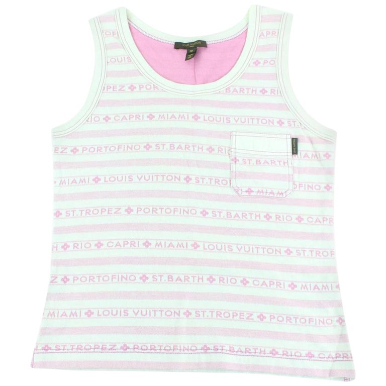Louis Vuitton Pink Cruise Logo Island Shirt 21lz1106 Tank Top/Cami For Sale  at 1stDibs