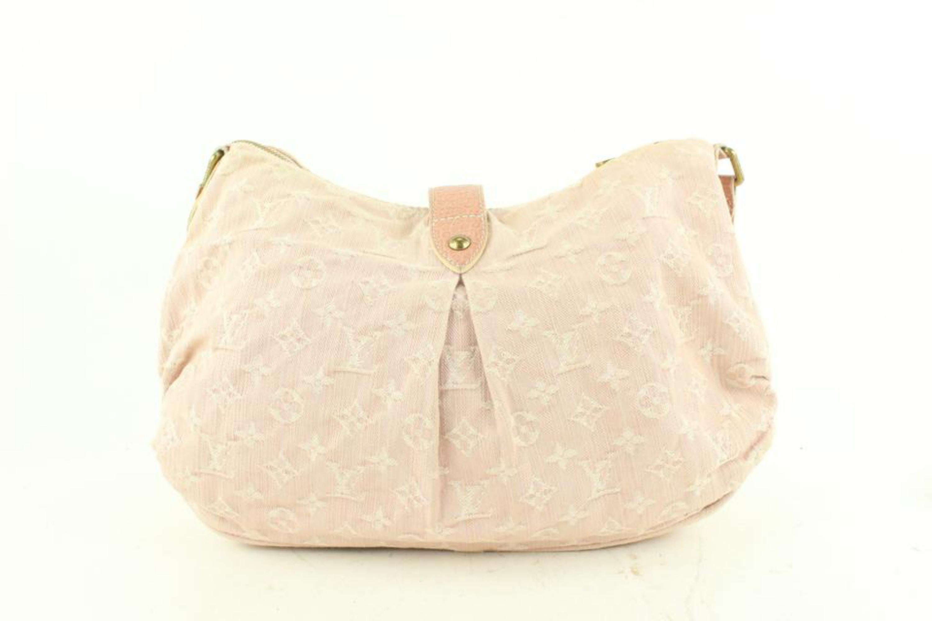 Women's Louis Vuitton Pink Denim Monogram Slightly Messenger bag 2LV516a