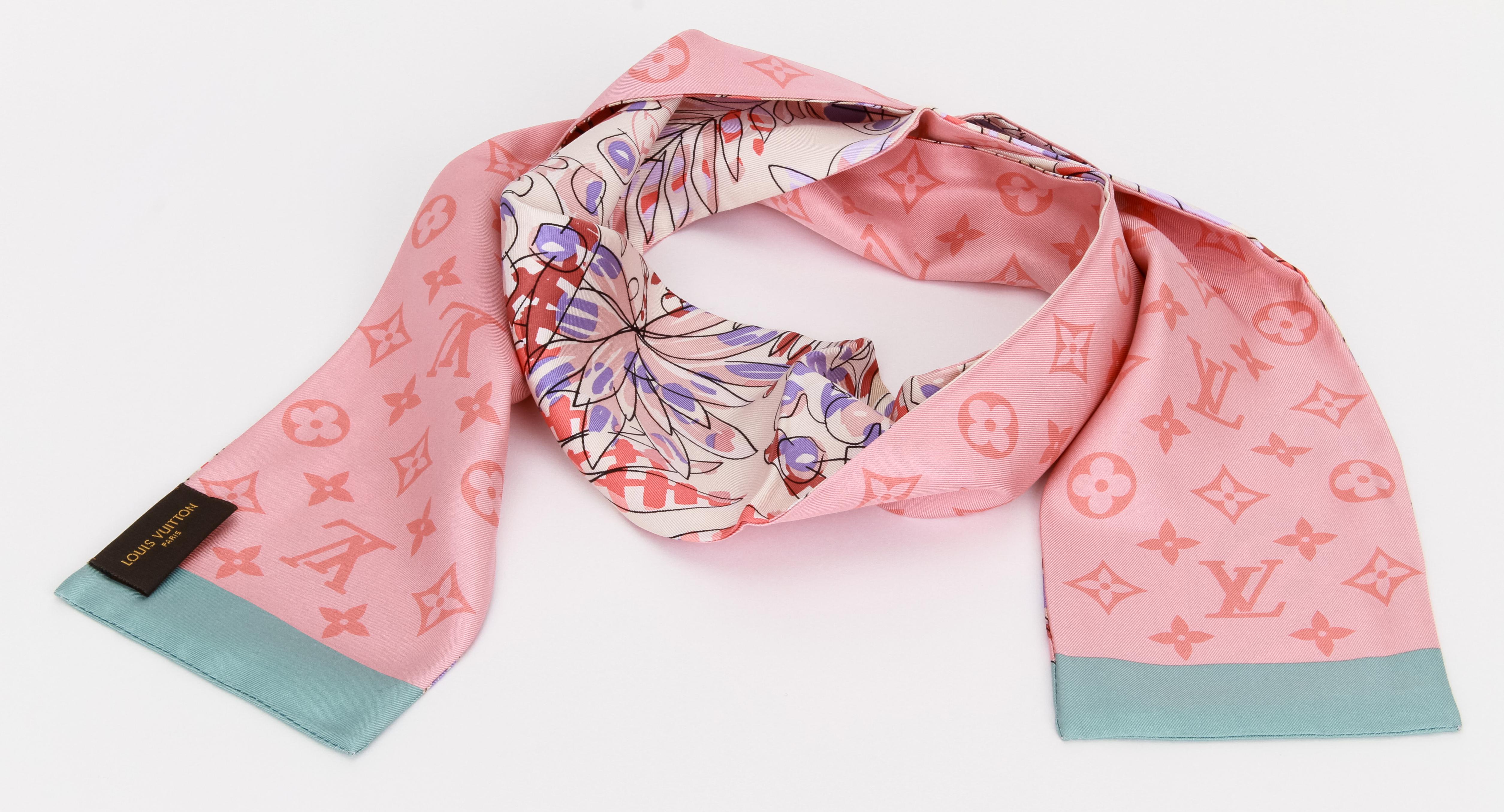 Louis Vuitton Nwt Rodeo Bandeau Pink Limited Edition Silk Twilly Scarf