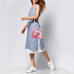 Louis Vuitton Pink Embroidered Satin Capucines Capushell Mini Bag