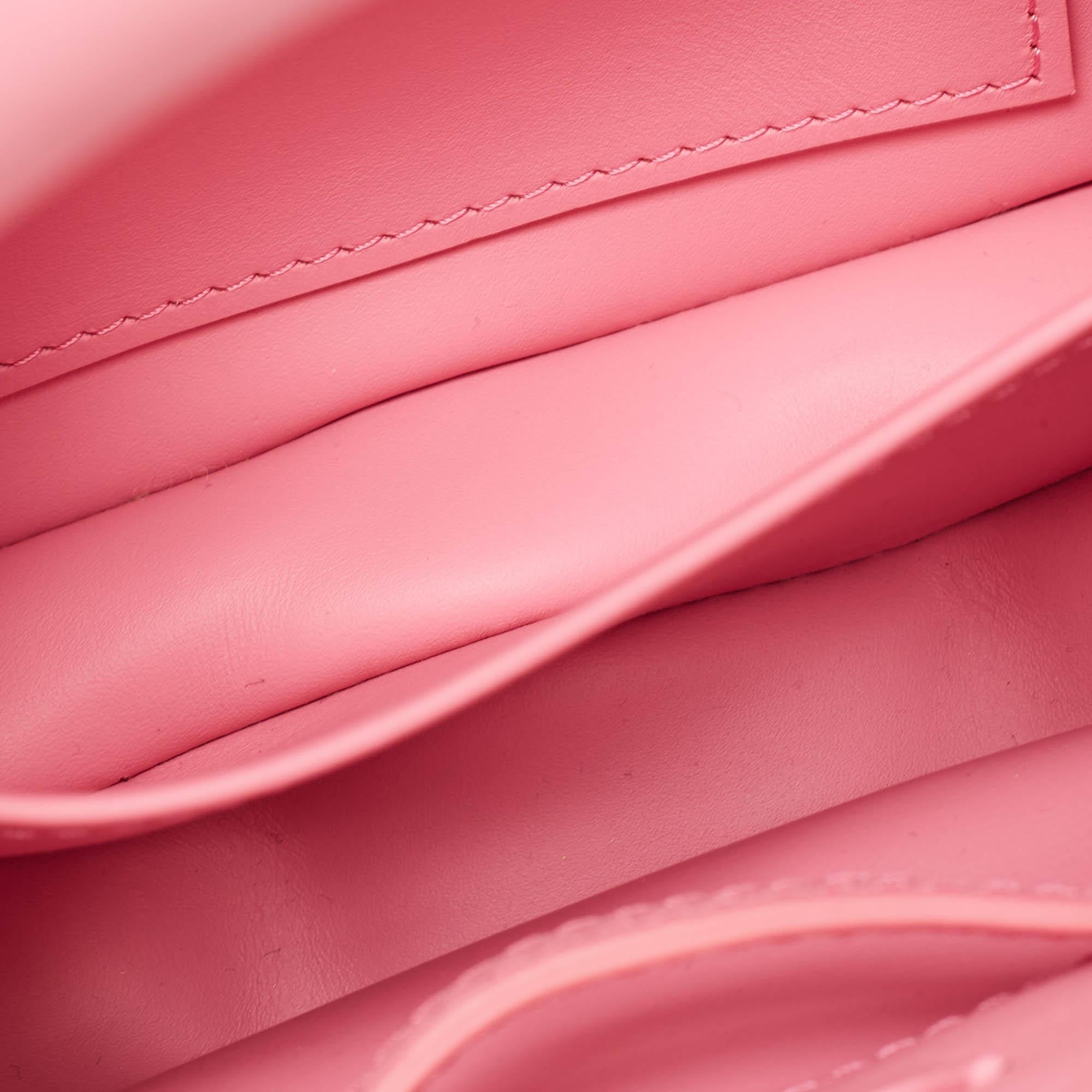 Louis Vuitton Pink Embroidered Satin Capucines Capushell Mini Bag For Sale 3