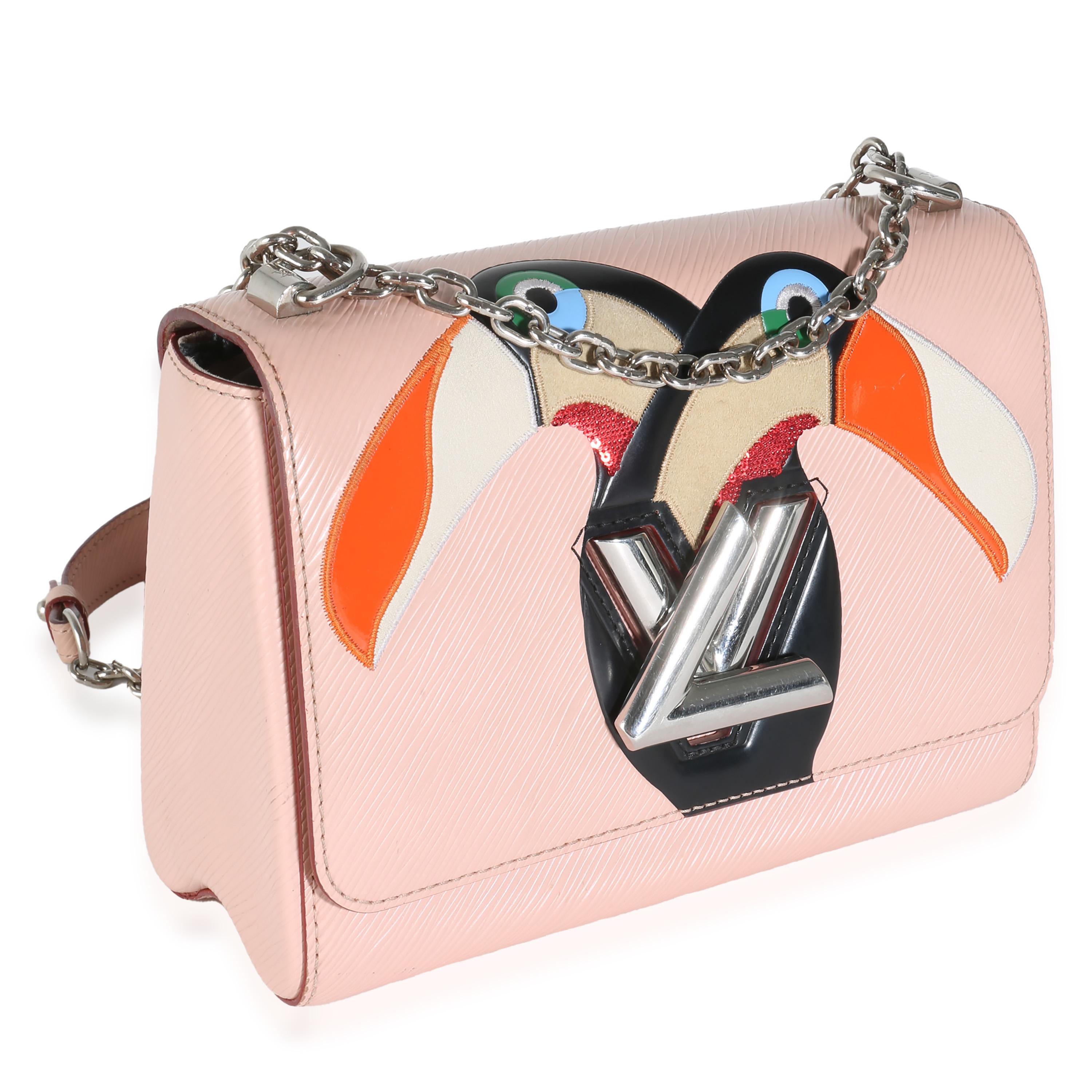 Beige Louis Vuitton rose Epi Exotic Birds Twist MM en vente