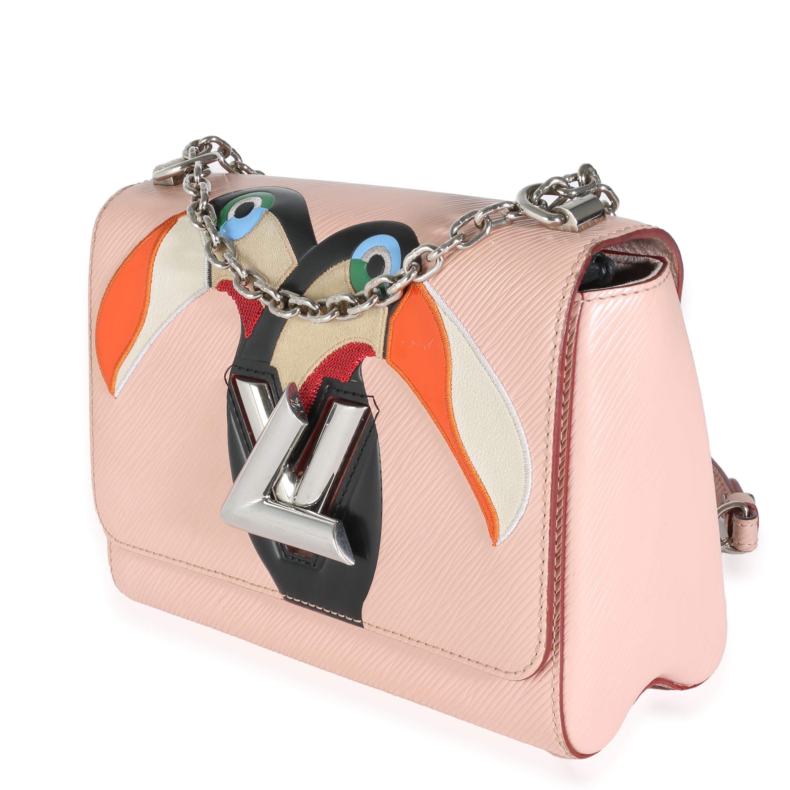 Louis Vuitton rose Epi Exotic Birds Twist MM Excellent état - En vente à New York, NY