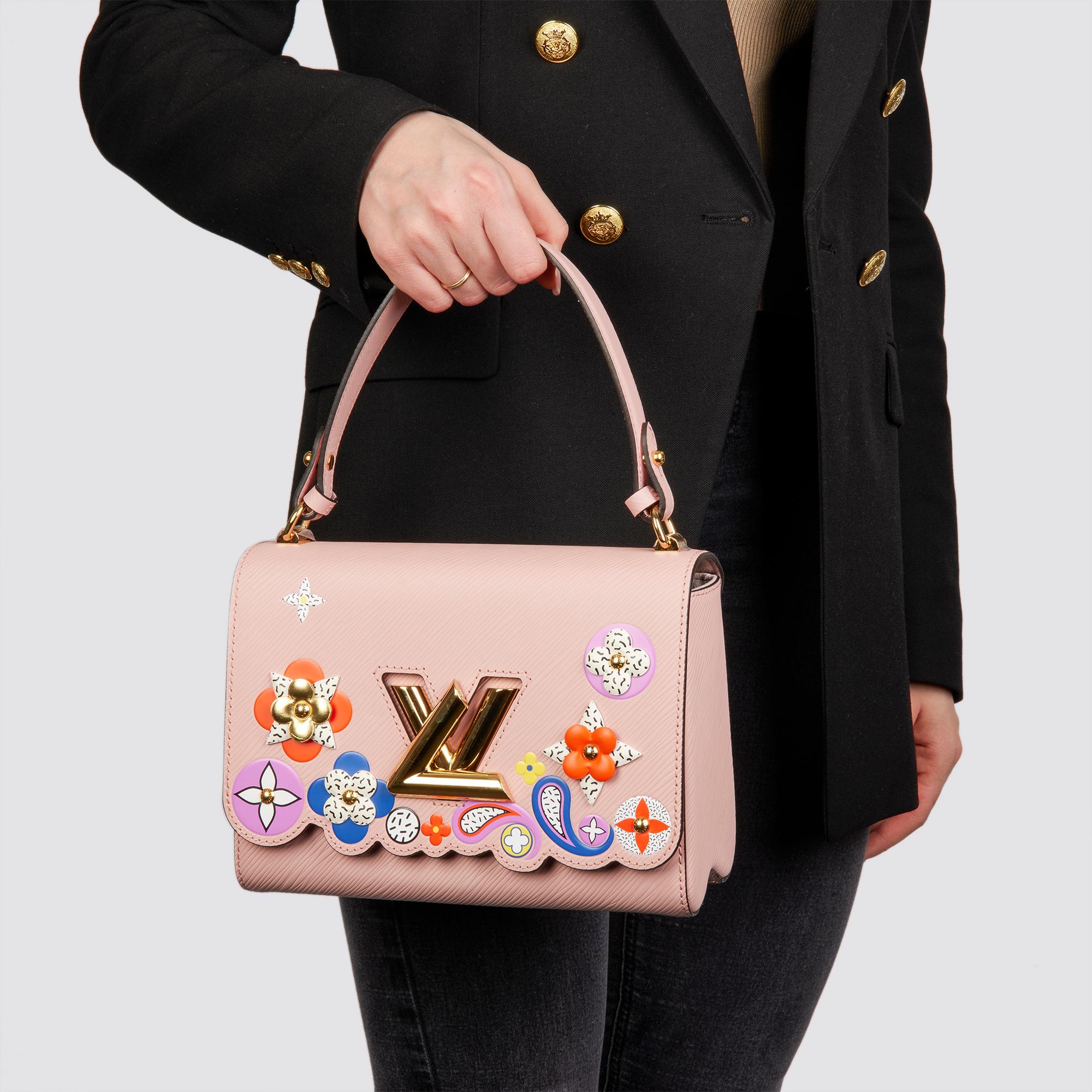 LOUIS VUITTON Pink Epi Leather Limited Edition Bloom Flower Twist MM 4