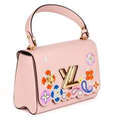 LOUIS VUITTON Pink Epi Leather Limited Edition Bloom Flower Twist MM