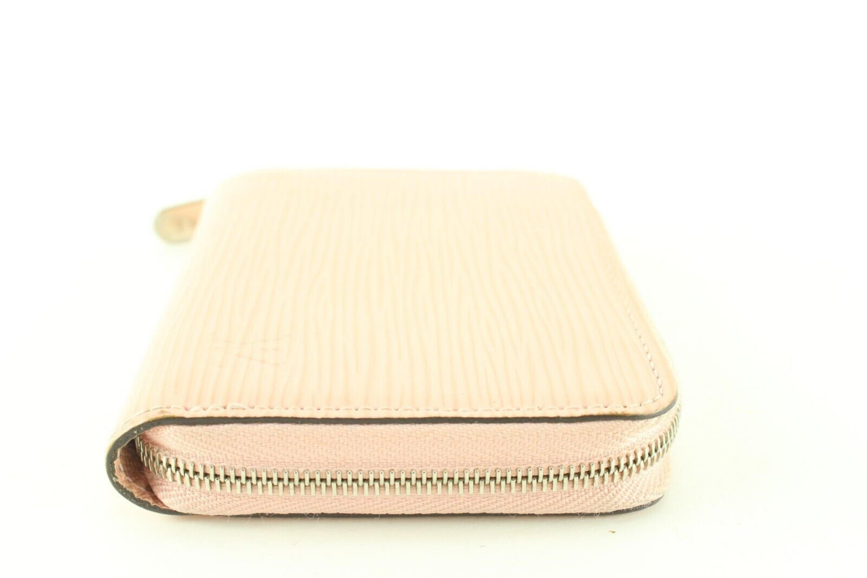 Louis Vuitton Pink Epi Leather Zippy Coin Compact 6LK0125 In Good Condition For Sale In Dix hills, NY