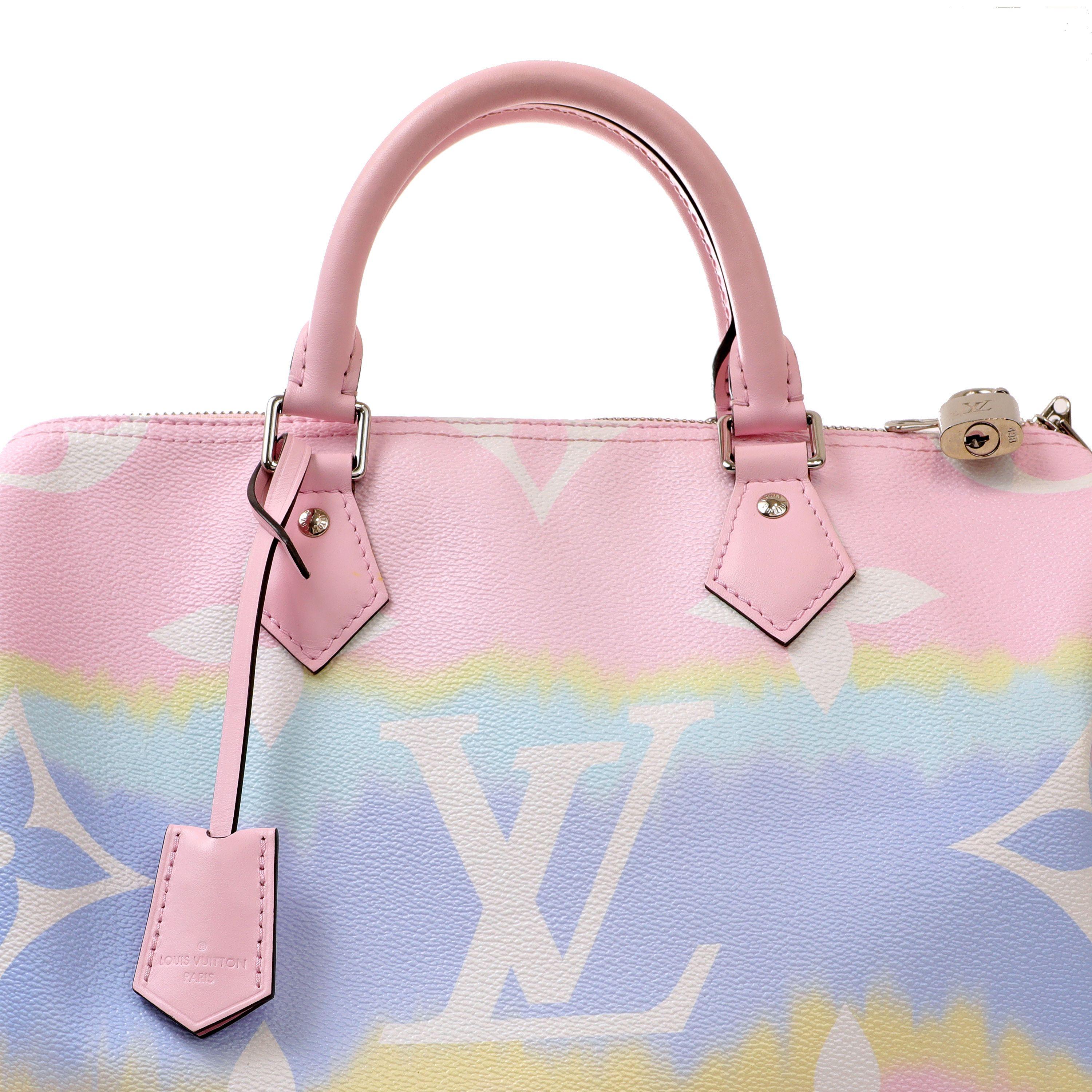 Louis Vuitton Pink Escale 30 Speedy Bandouliere Crossbody In Excellent Condition In Palm Beach, FL