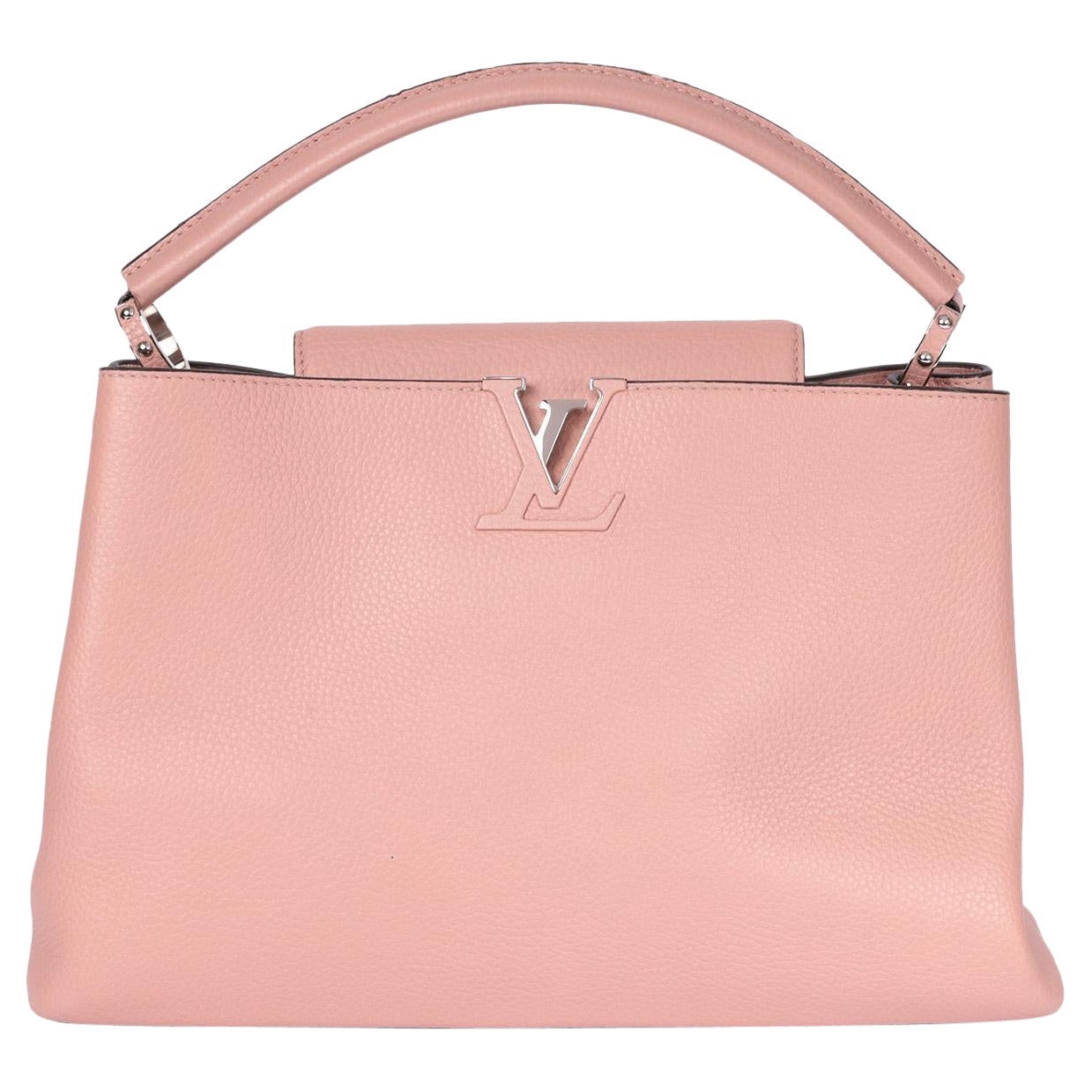 Louis Vuitton Capucines MM en cuir de veau grainé rose