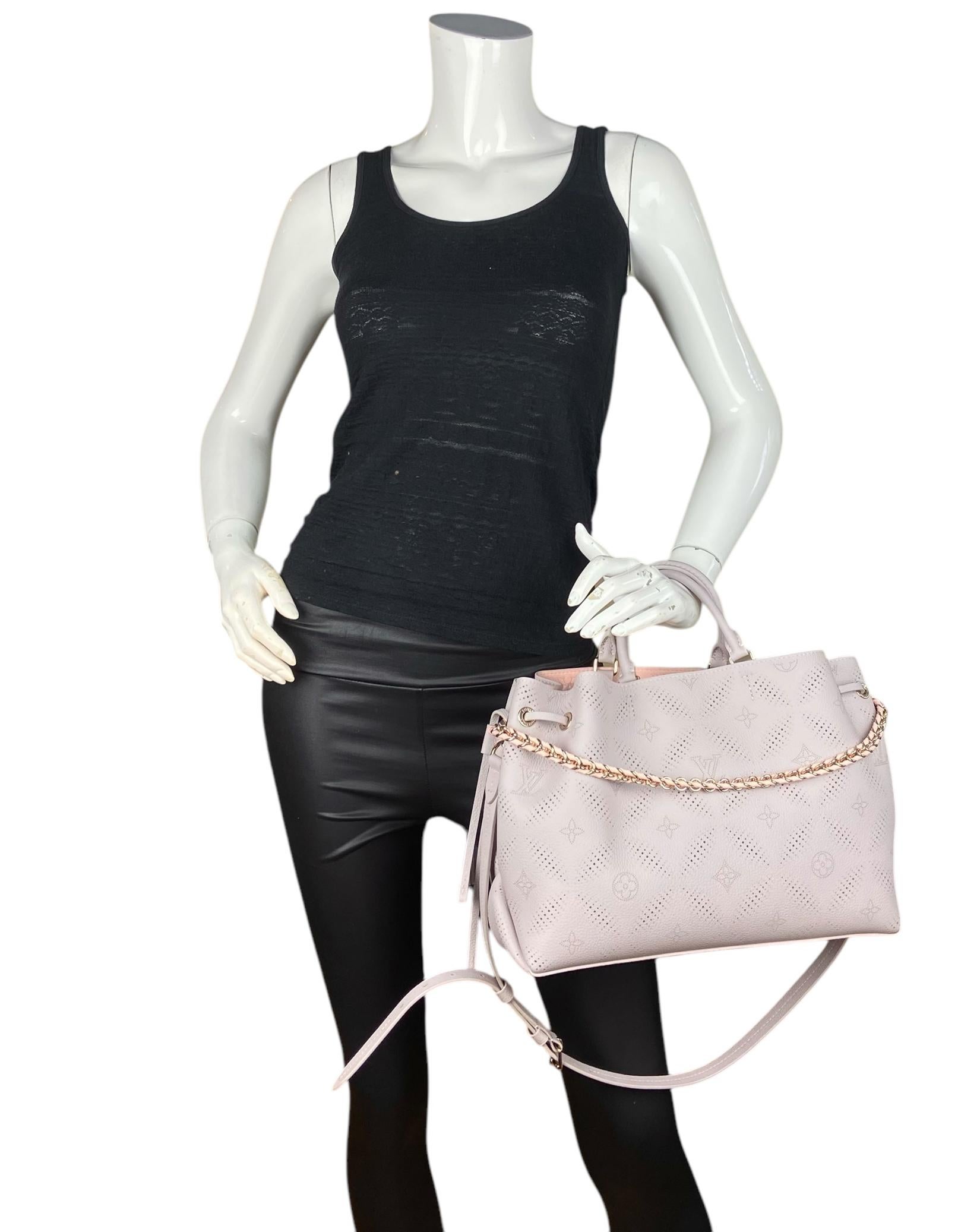 Beige Louis Vuitton Rosa/Grigio Monogram Mahina Bloom Bella Tote in vendita
