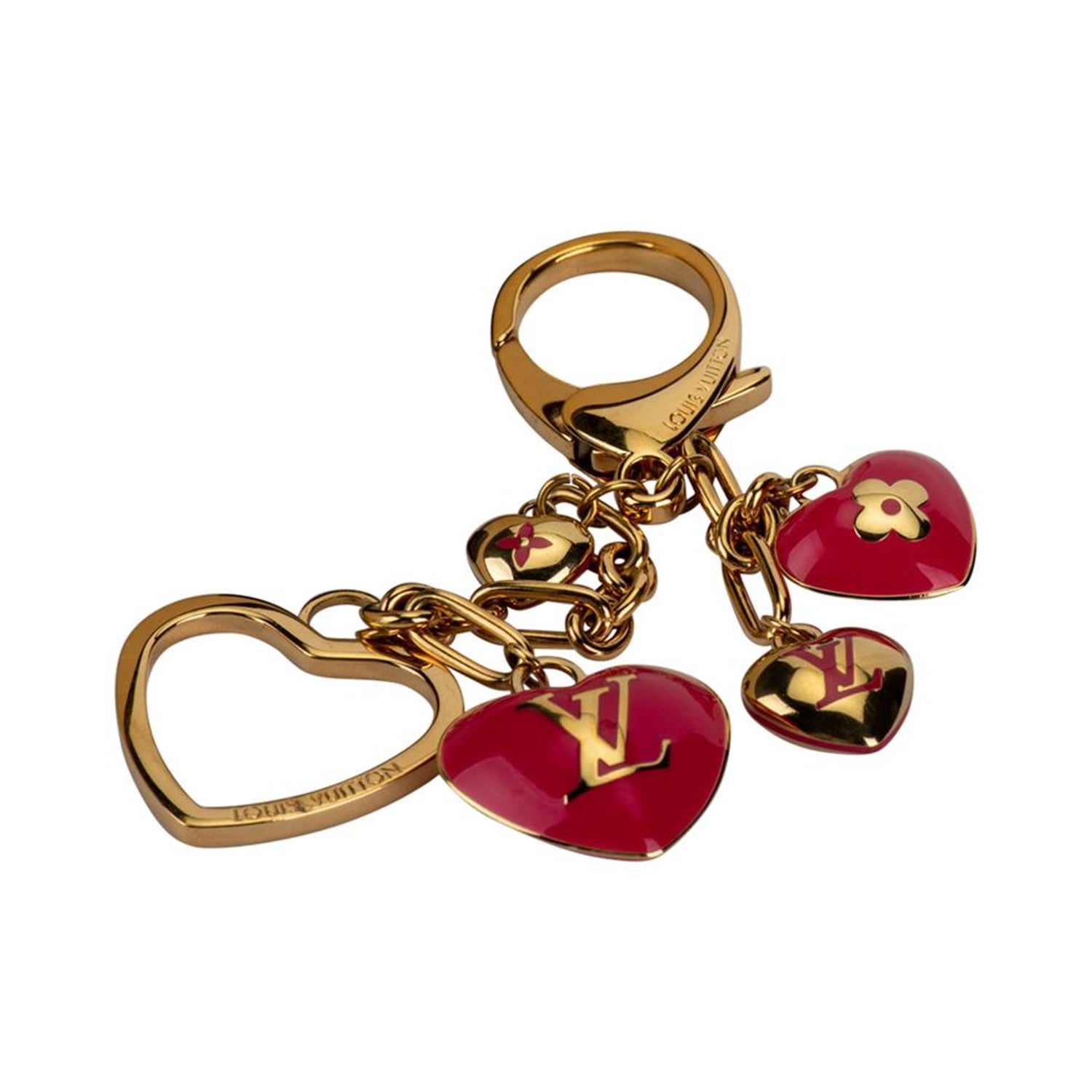 Louis Vuitton Silver-tone Pink Very Bag Charm and Key Holder at