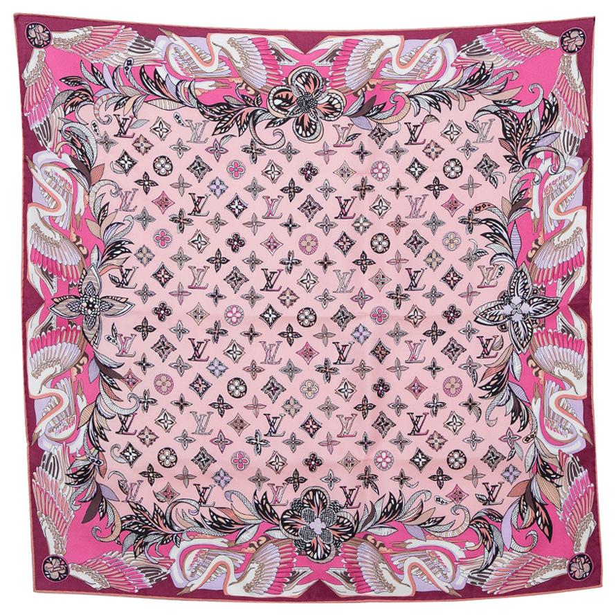 Louis Vuitton Pink Innocence Silk Square Scarf