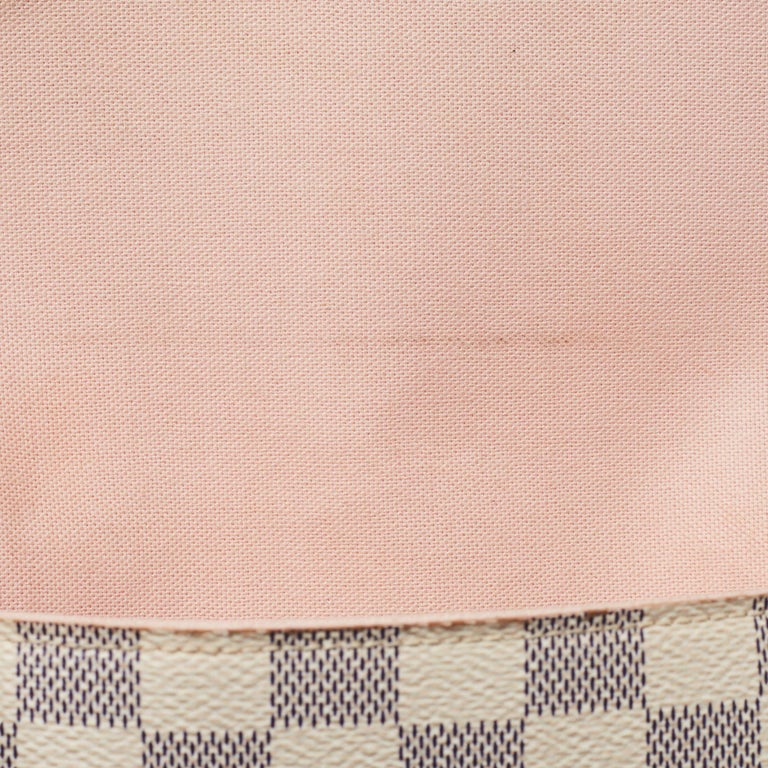LOUIS VUITTON Pink Leather And Damier Azur Canvas Felicie Pochette
