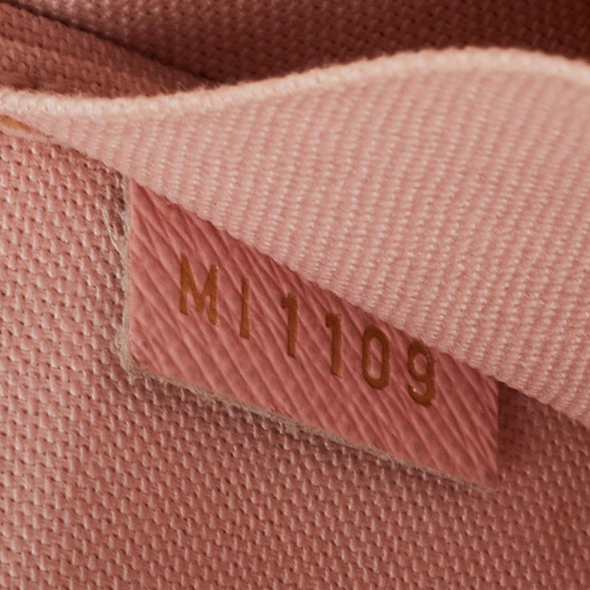 Louis Vuitton Pink Leather And Damier Azur Canvas Felicie Pochette 8