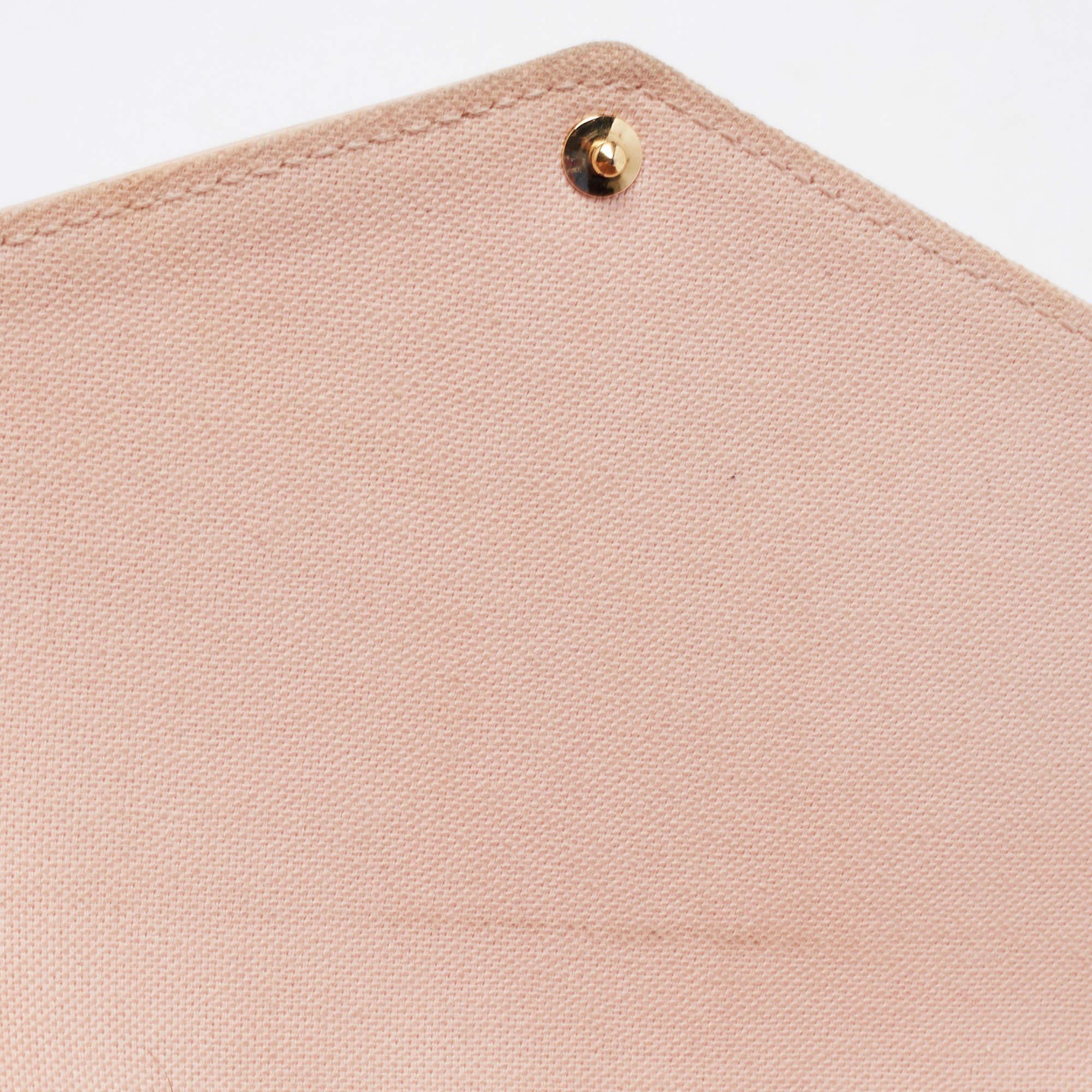 Louis Vuitton Pink Leather And Damier Azur Canvas Felicie Pochette 11