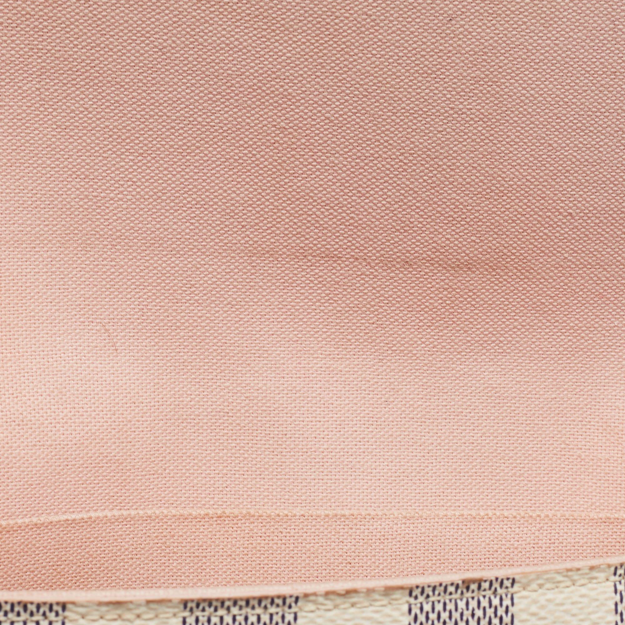 Louis Vuitton Pink Leather And Damier Azur Canvas Felicie Pochette 12