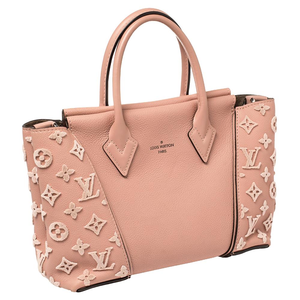 Louis Vuitton Pink Leather And Monogram Velours BB Tote In Good Condition In Dubai, Al Qouz 2