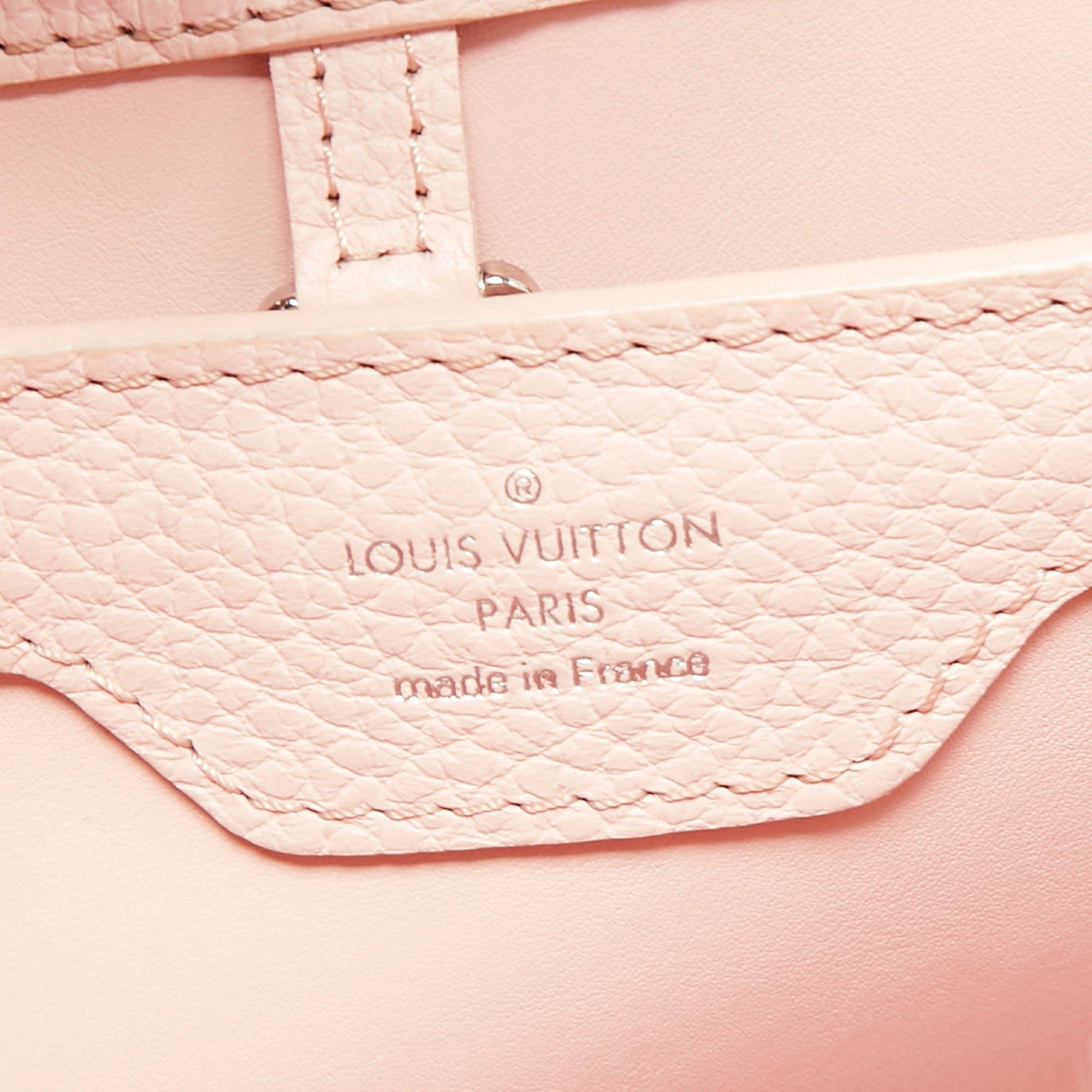 Louis Vuitton Pink Leather Braided Handle Capucines MM Bag 12