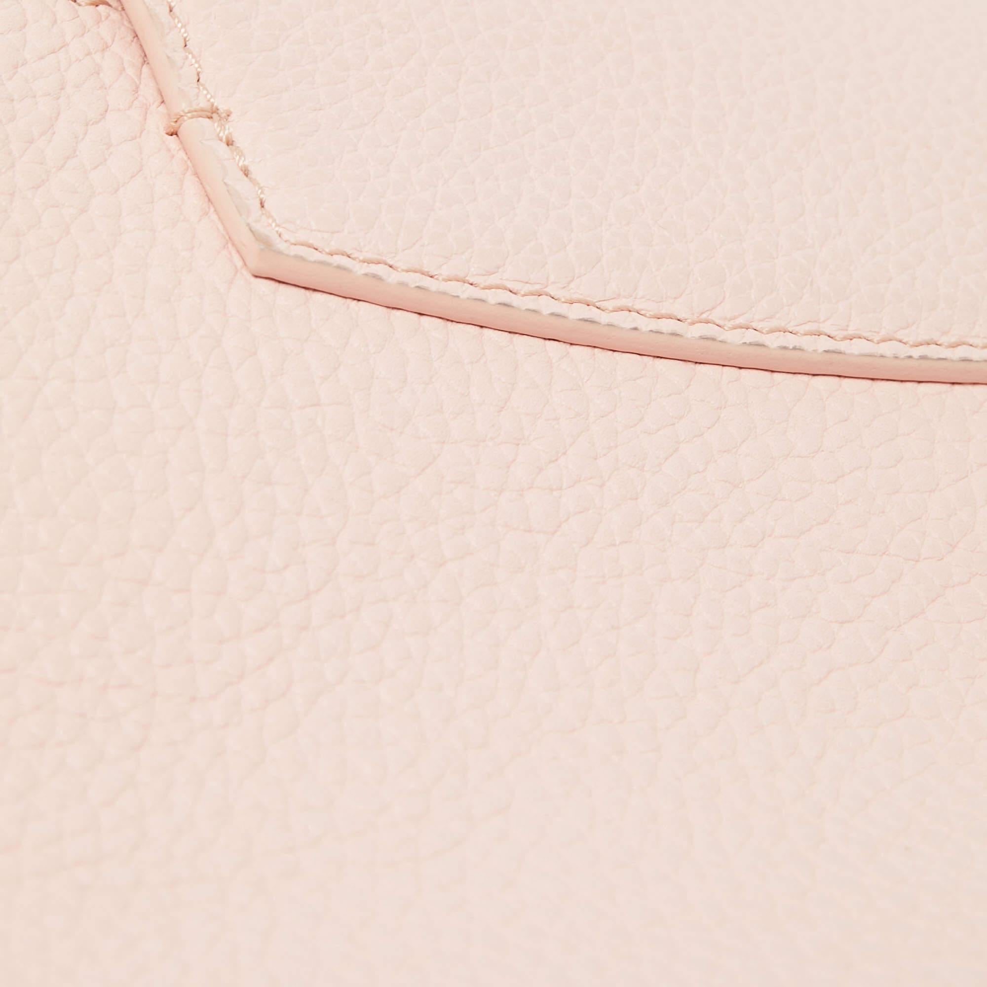 Louis Vuitton Pink Leather Braided Handle Capucines MM Bag 4
