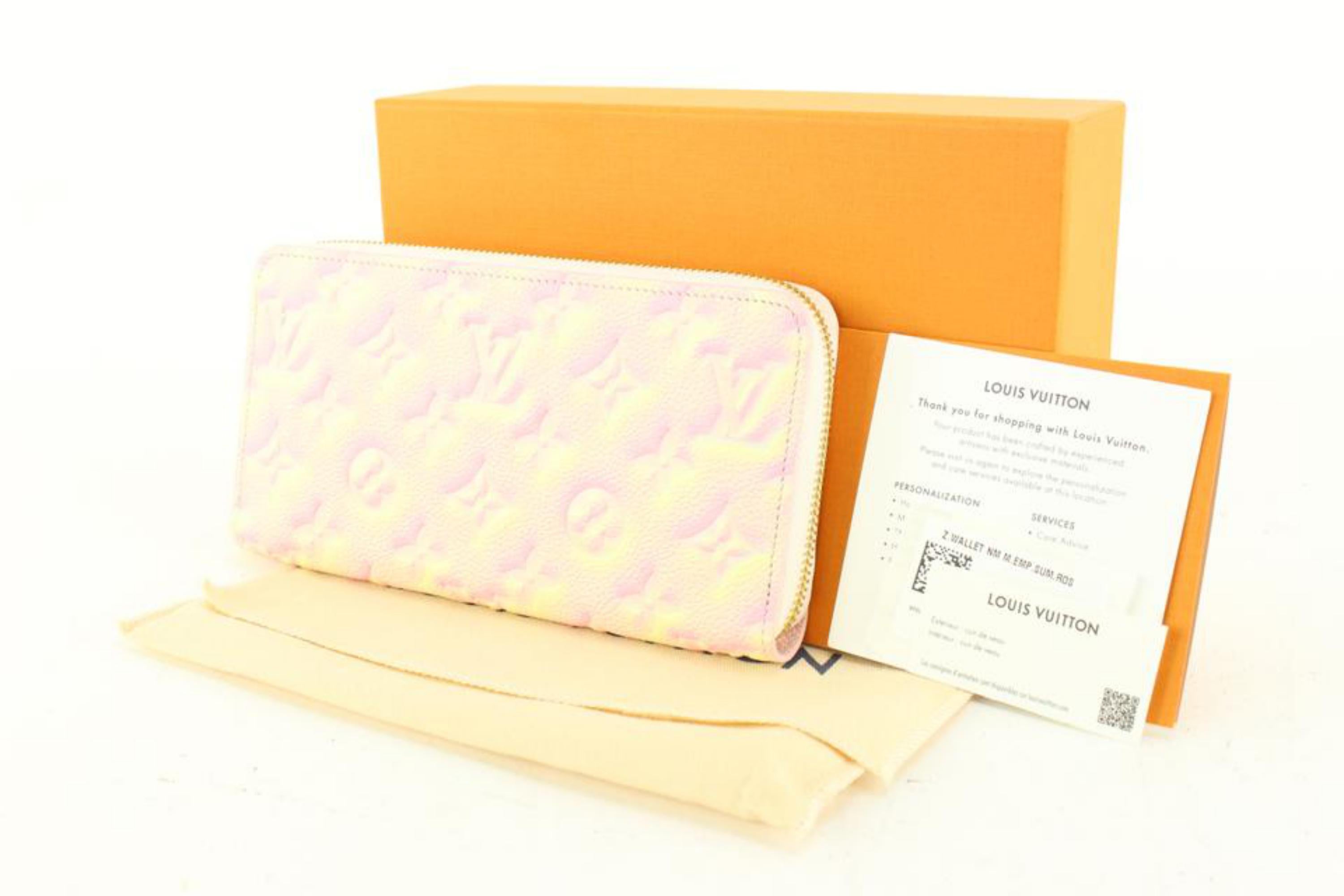 Louis Vuitton Empreinte Stardust Brieftasche mit langem Reißverschluss aus rosa Leder mit Monogramm 91lk68s im Angebot 7