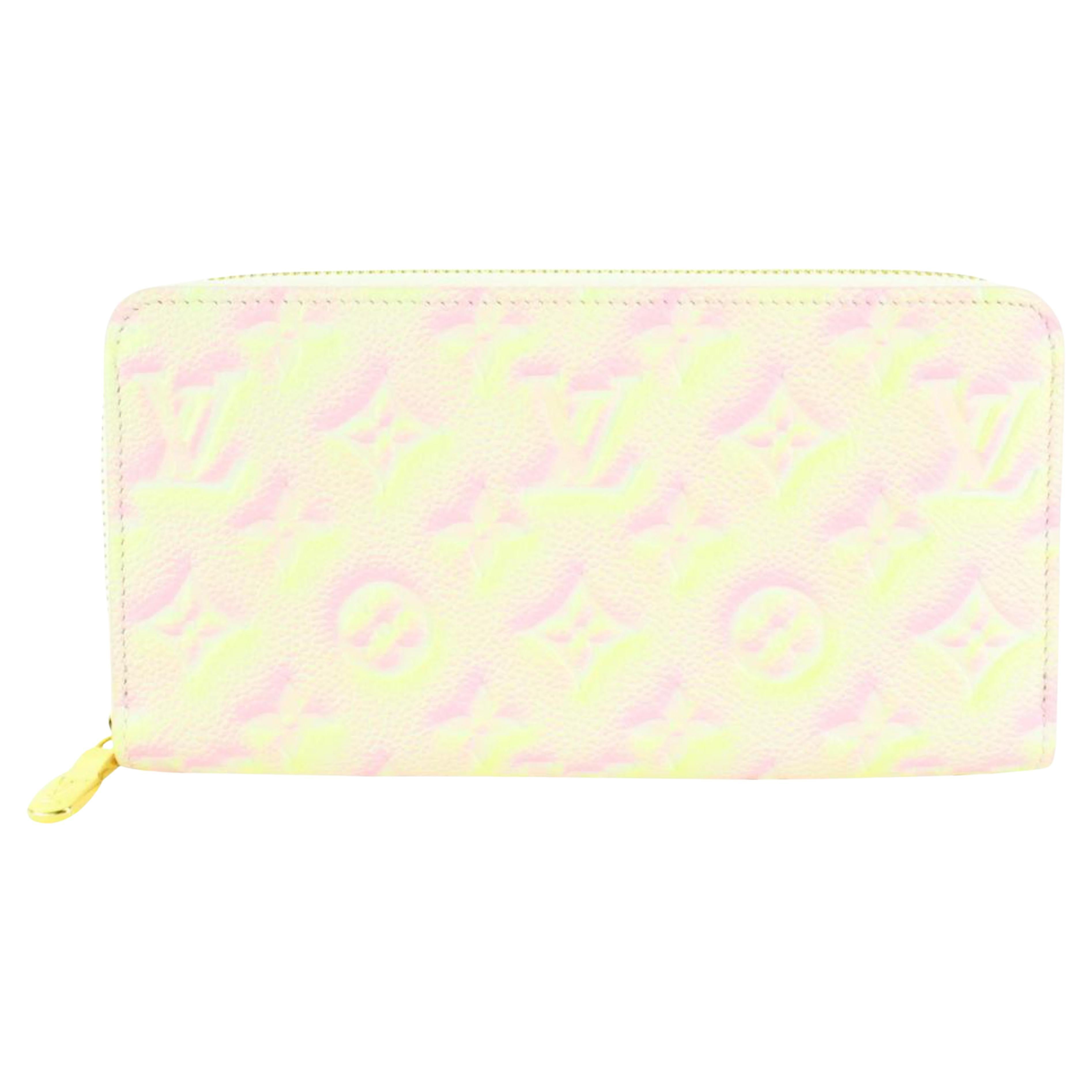 Louis Vuitton Pink Leather Monogram Empreinte Stardust Long Zippy Wallet 91lk68s For Sale