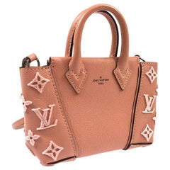 Louis Vuitton Pink Leather Monogram Fabric Small Mini Top Handle Shoulder Bag