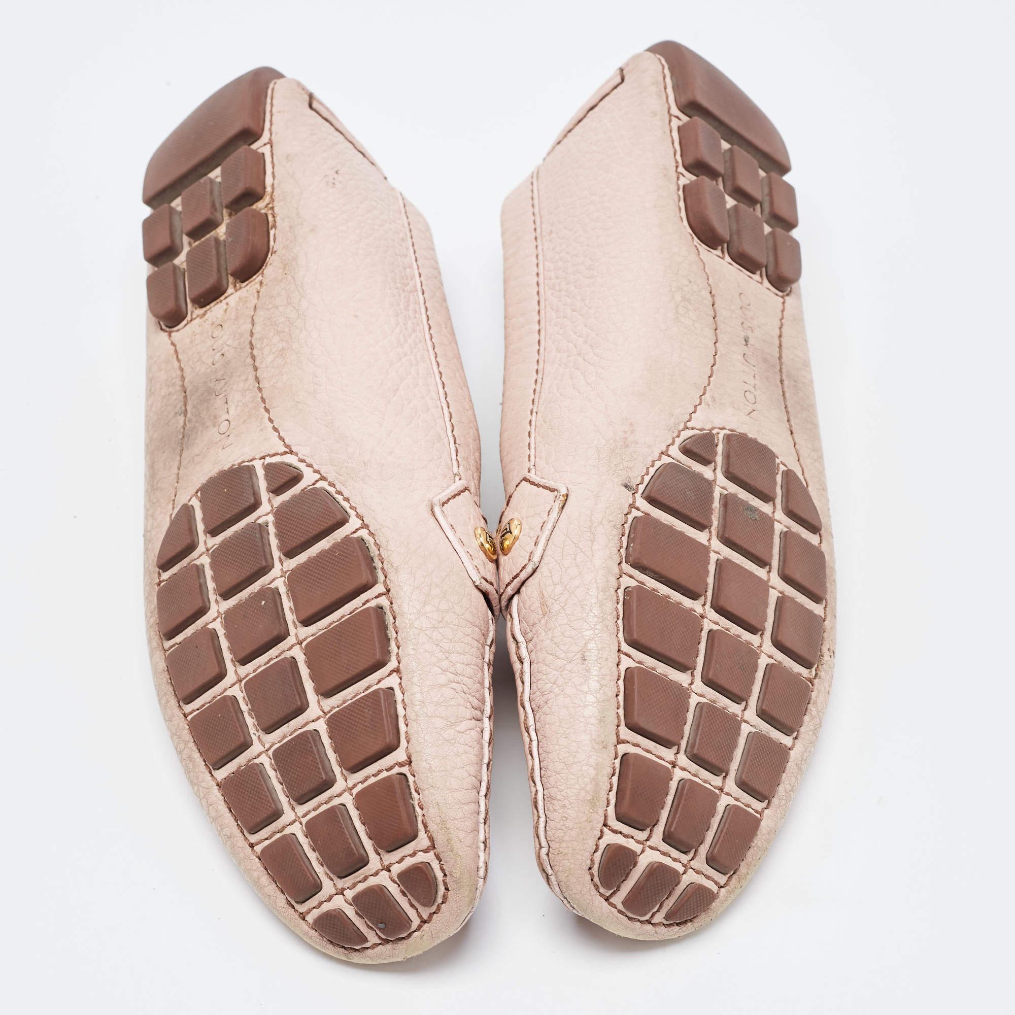 Louis Vuitton Pink Leather Oxford Loafers Size 38 For Sale 1