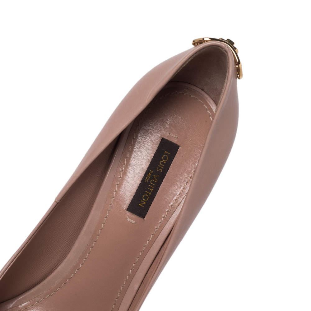 Louis Vuitton Pink Leather Platform Oh Really! Peep Toe Pumps Size 37.5 2