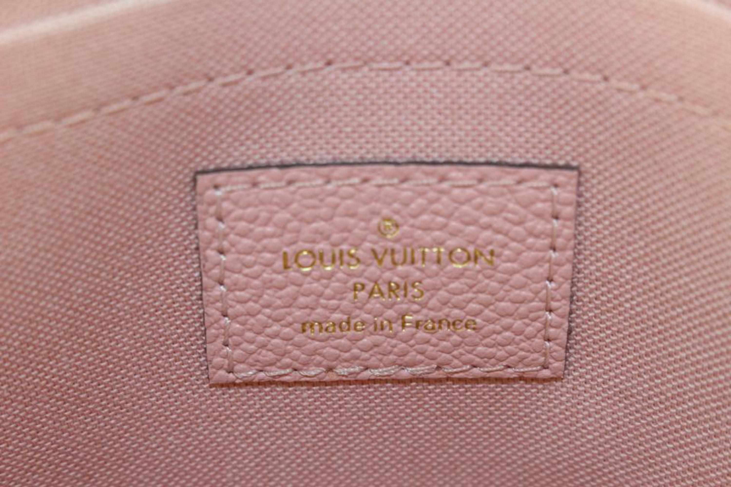 Louis Vuitton Pink Leather Rose Ballerine Monogram Empreinte Daily Pouch 30lu76s 3