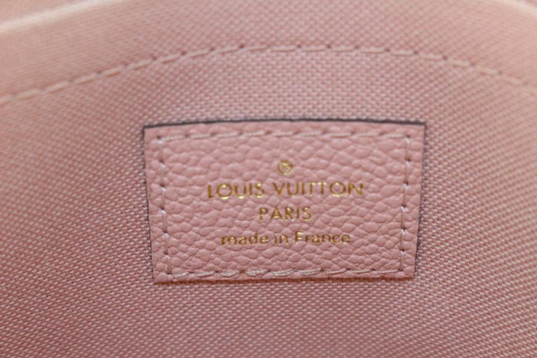 Louis Vuitton Pink Leather Rose Ballerine Monogram Empreinte Daily Pouch  30lu76s at 1stDibs