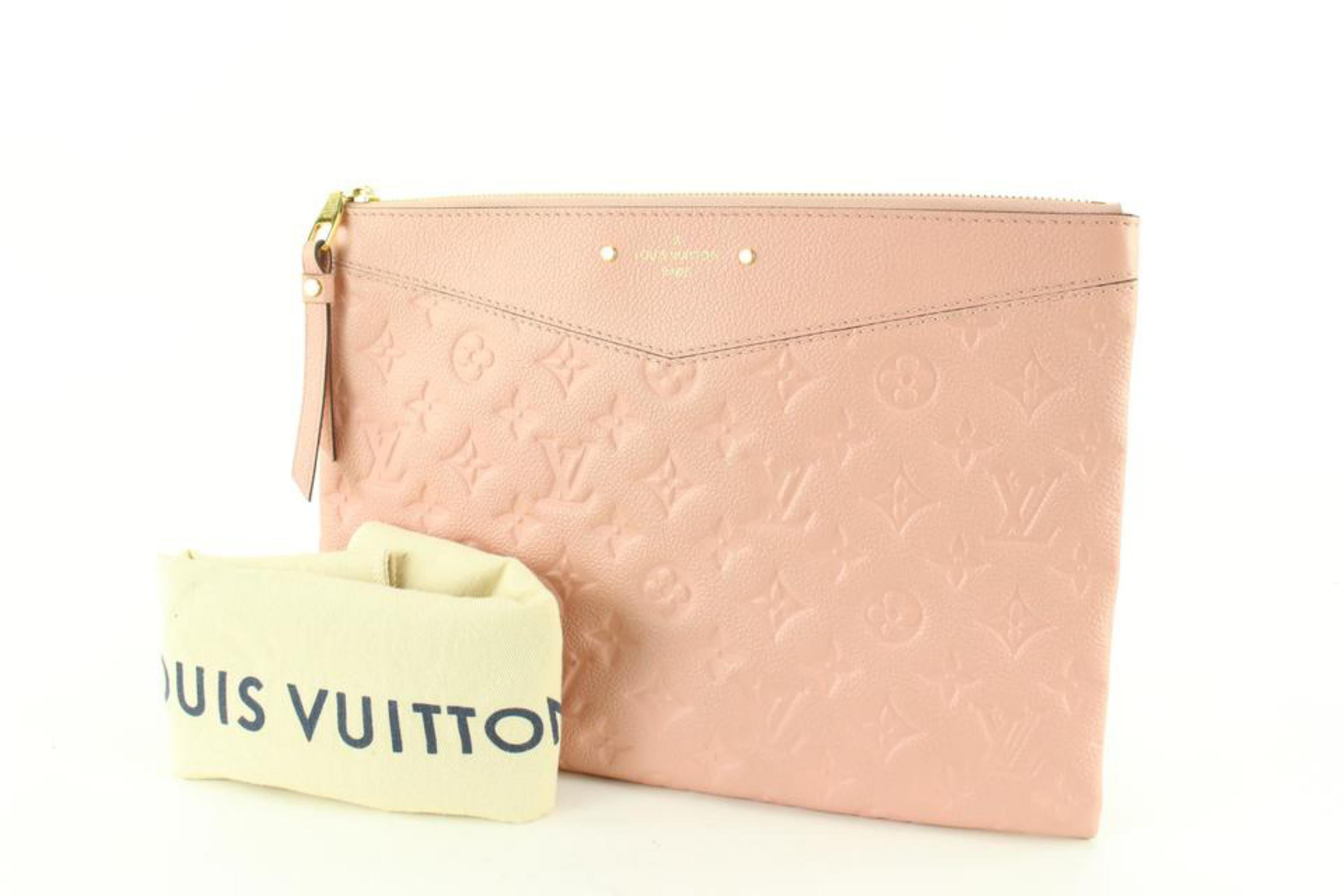 Louis Vuitton Pink Leather Rose Ballerine Monogram Empreinte Daily Pouch 30lu76s 4