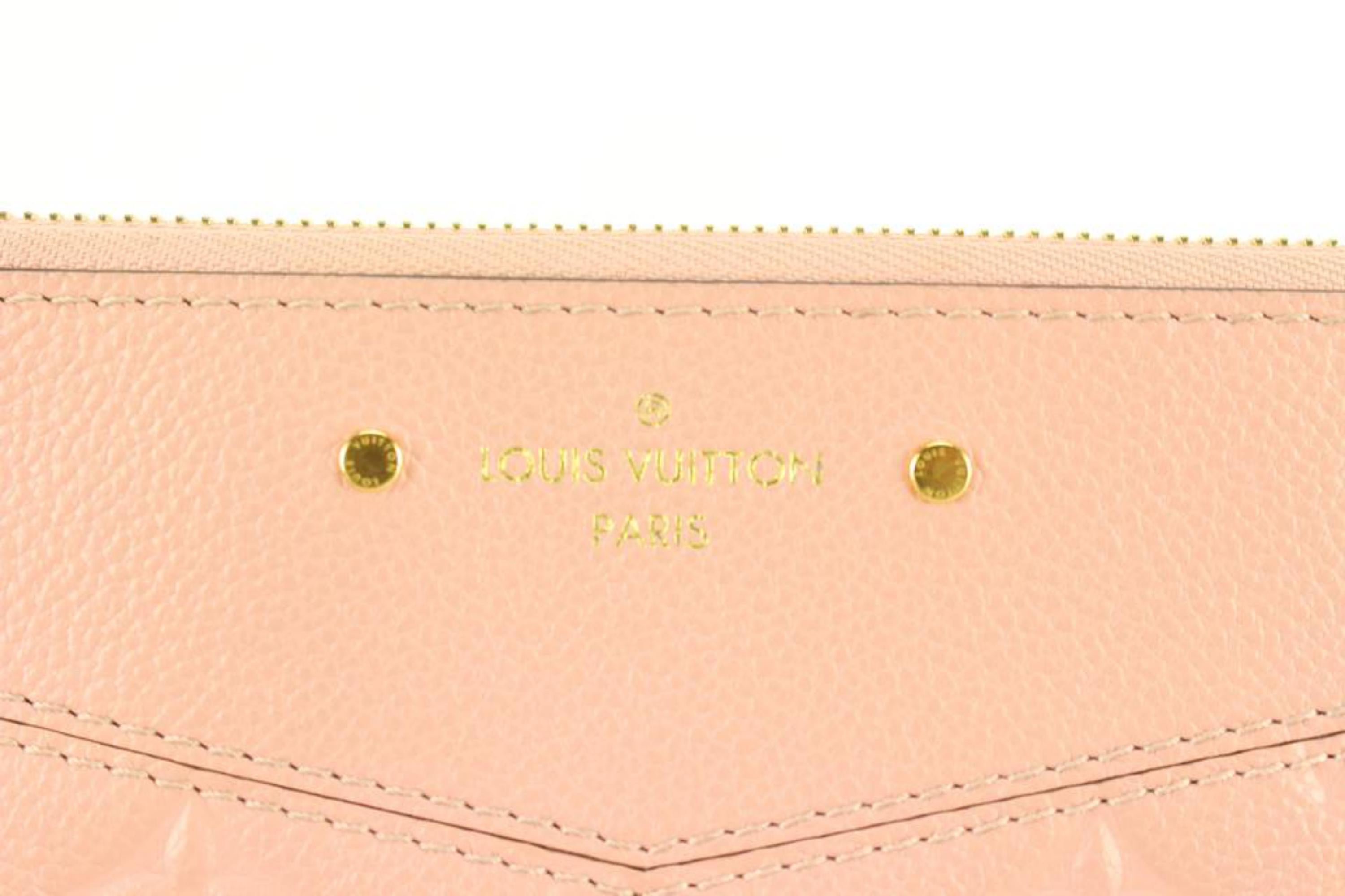 Louis Vuitton Pink Leather Rose Ballerine Monogram Empreinte Daily Pouch 30lu76s In Good Condition In Dix hills, NY