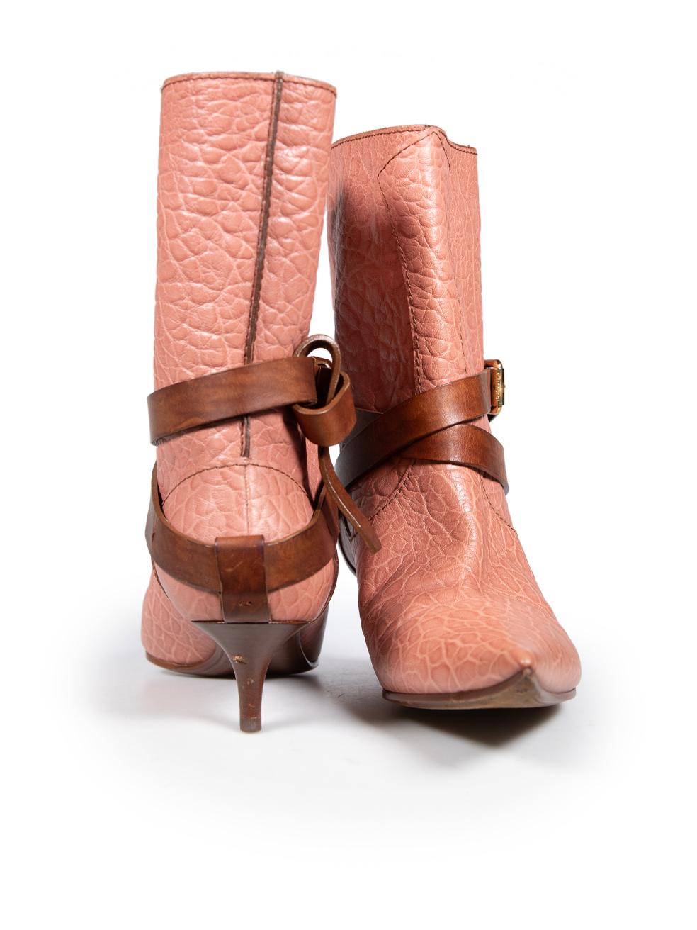 Louis Vuitton Pink Leather Sweet Escapade Boots Size IT 39.5 In Good Condition For Sale In London, GB