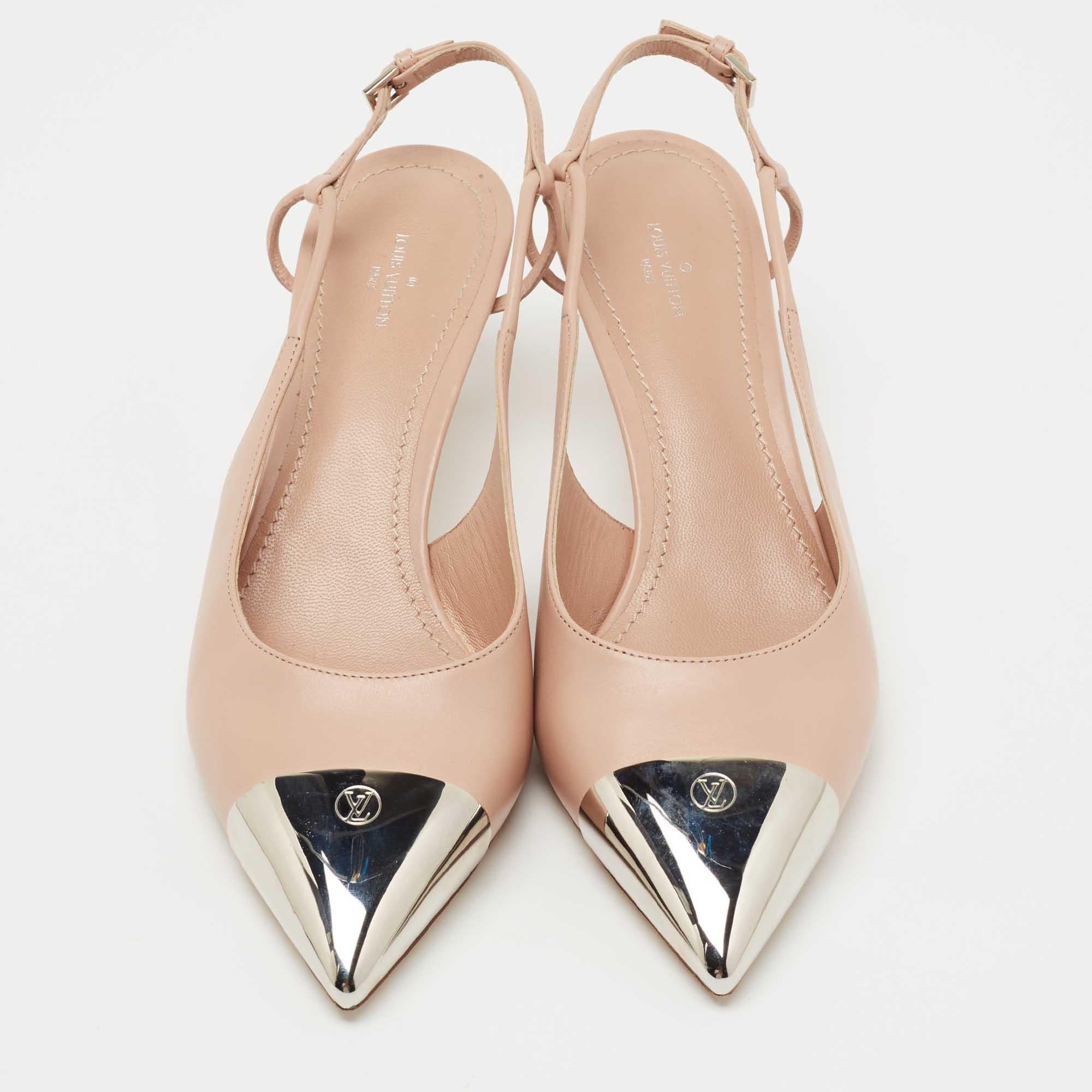 Louis Vuitton Slingback Pumps In Green Satin With White Flower Toe
