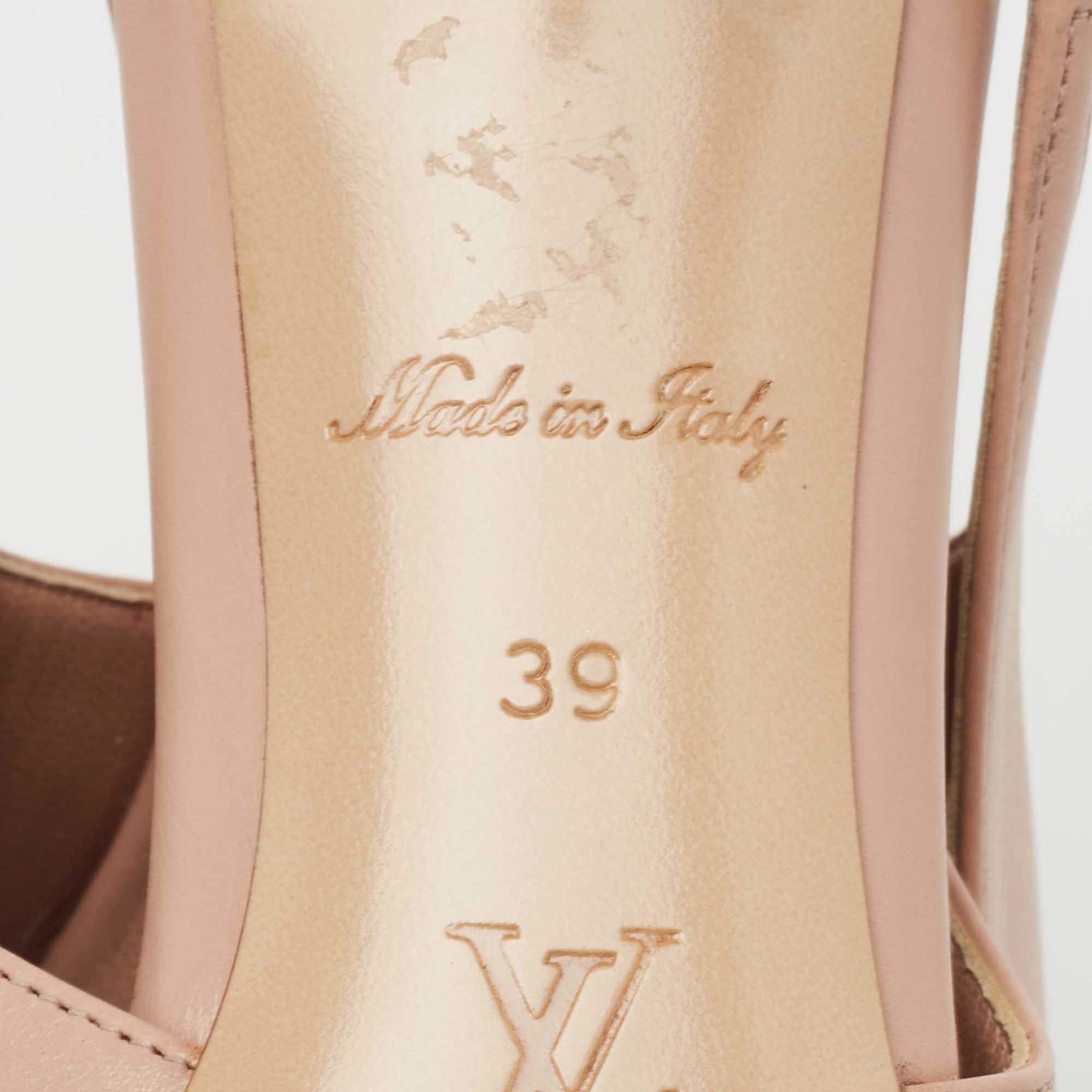 Louis Vuitton Pink Leather Urban Twist Slingback Pumps Size 39 2