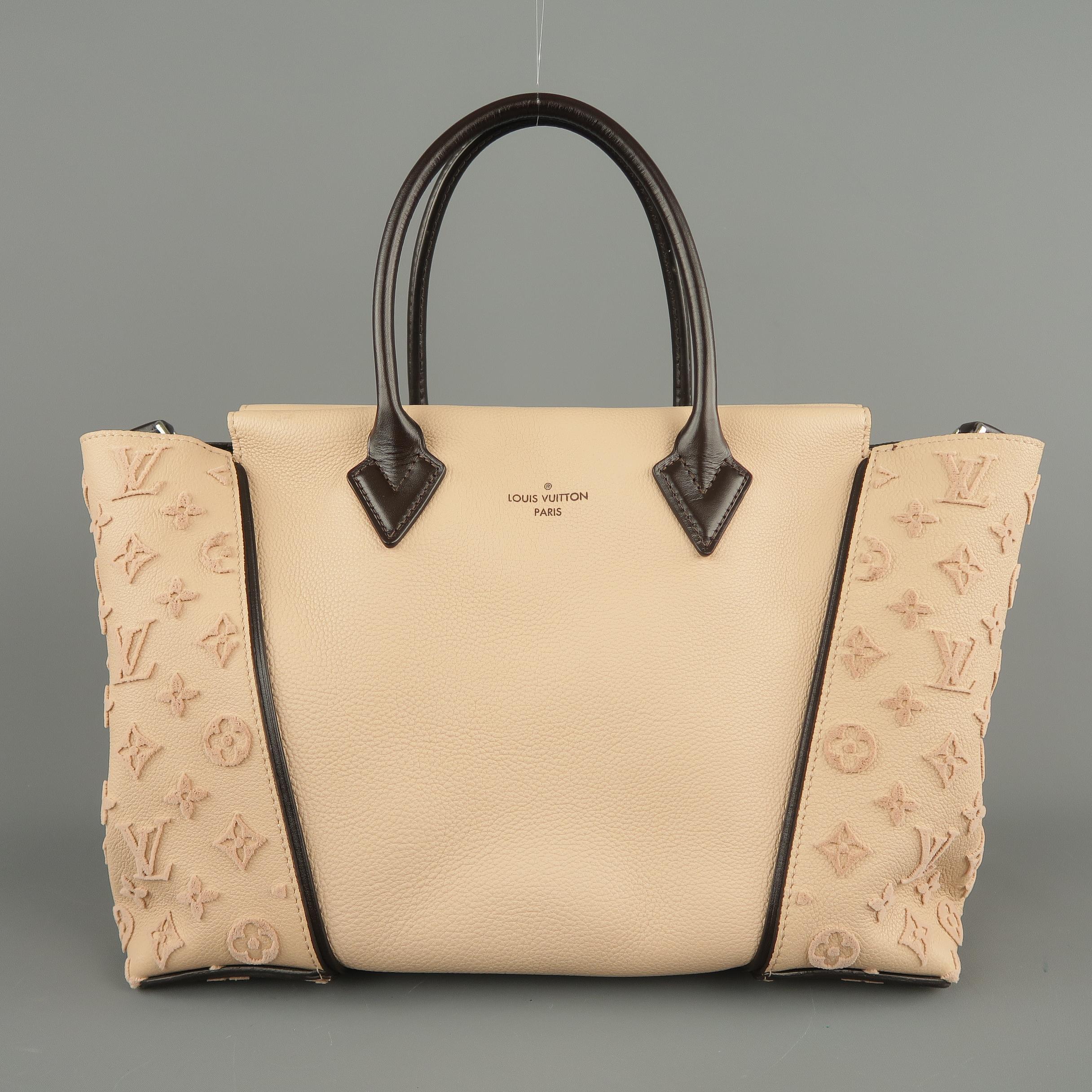 LOUIS VUITTON Pink Leather Veau Cachemire W PM Monogram Tote In Excellent Condition In San Francisco, CA