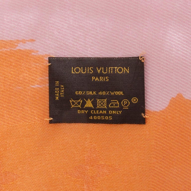 LOUIS VUITTON Cotton Monogram Cherry Blossom Square Scarf Yellow 50141