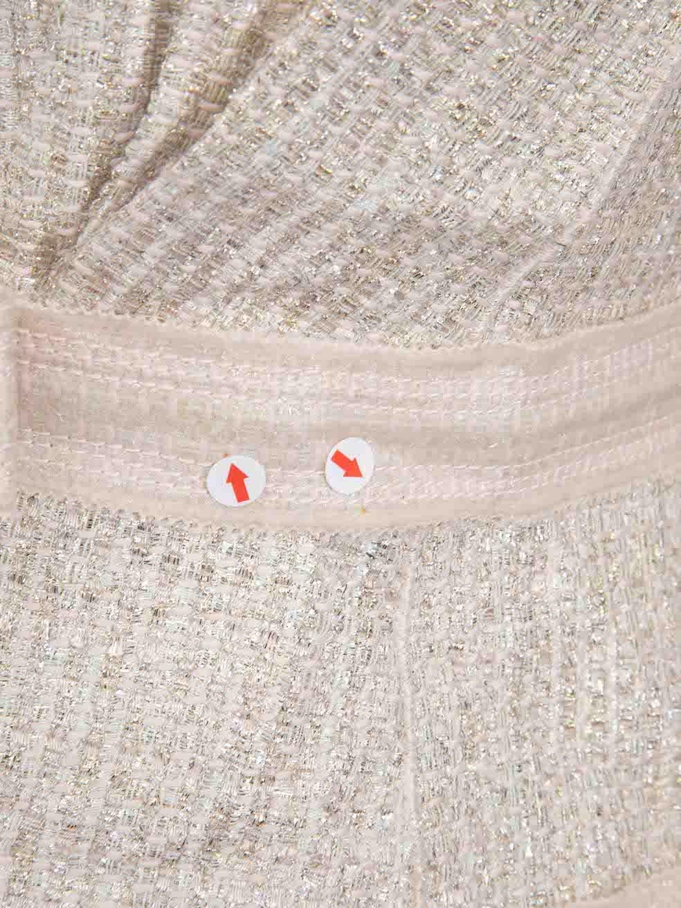Louis Vuitton Pink Metallic Jacket & Skirt Set Size L For Sale 1
