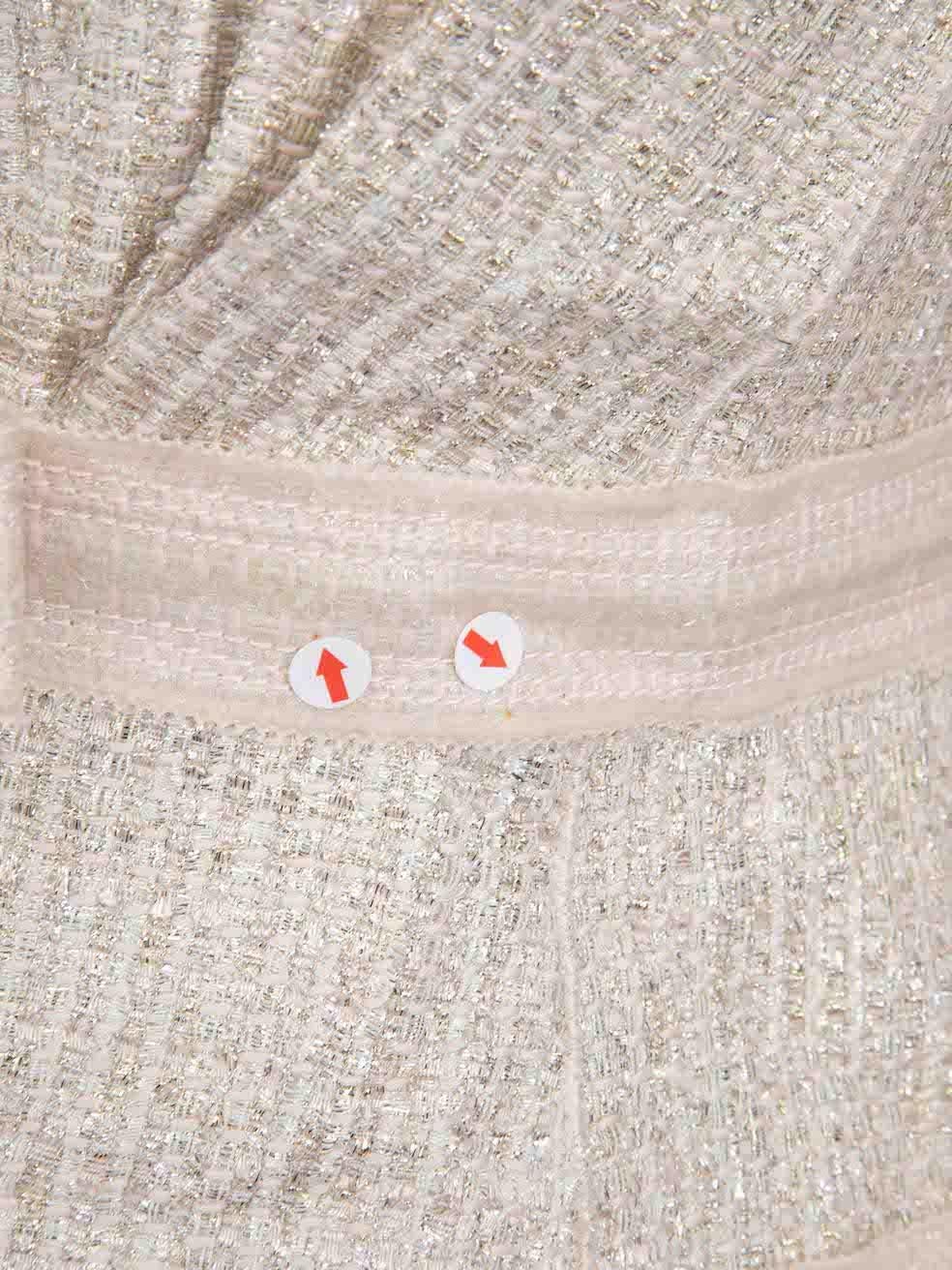 Women's Louis Vuitton Pink Metallic Jacket & Skirt Set Size L