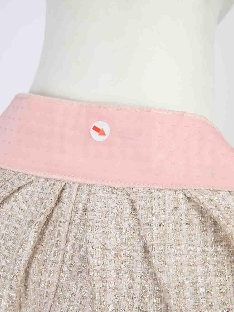 Louis Vuitton Pink Metallic Jacket & Skirt Set Size L 2