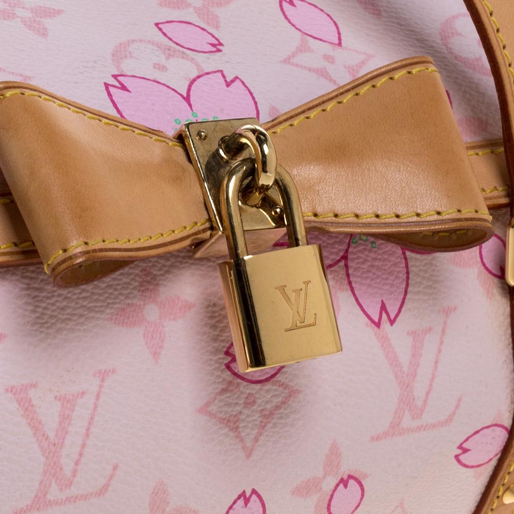 Beige Louis Vuitton Pink Monogram Canvas Limited Edition Cherry Blossom Papillon Bag