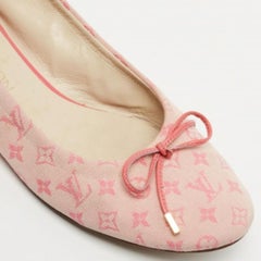 Louis Vuitton - Mini ballerines roses en toile Monogram - Taille 36,5