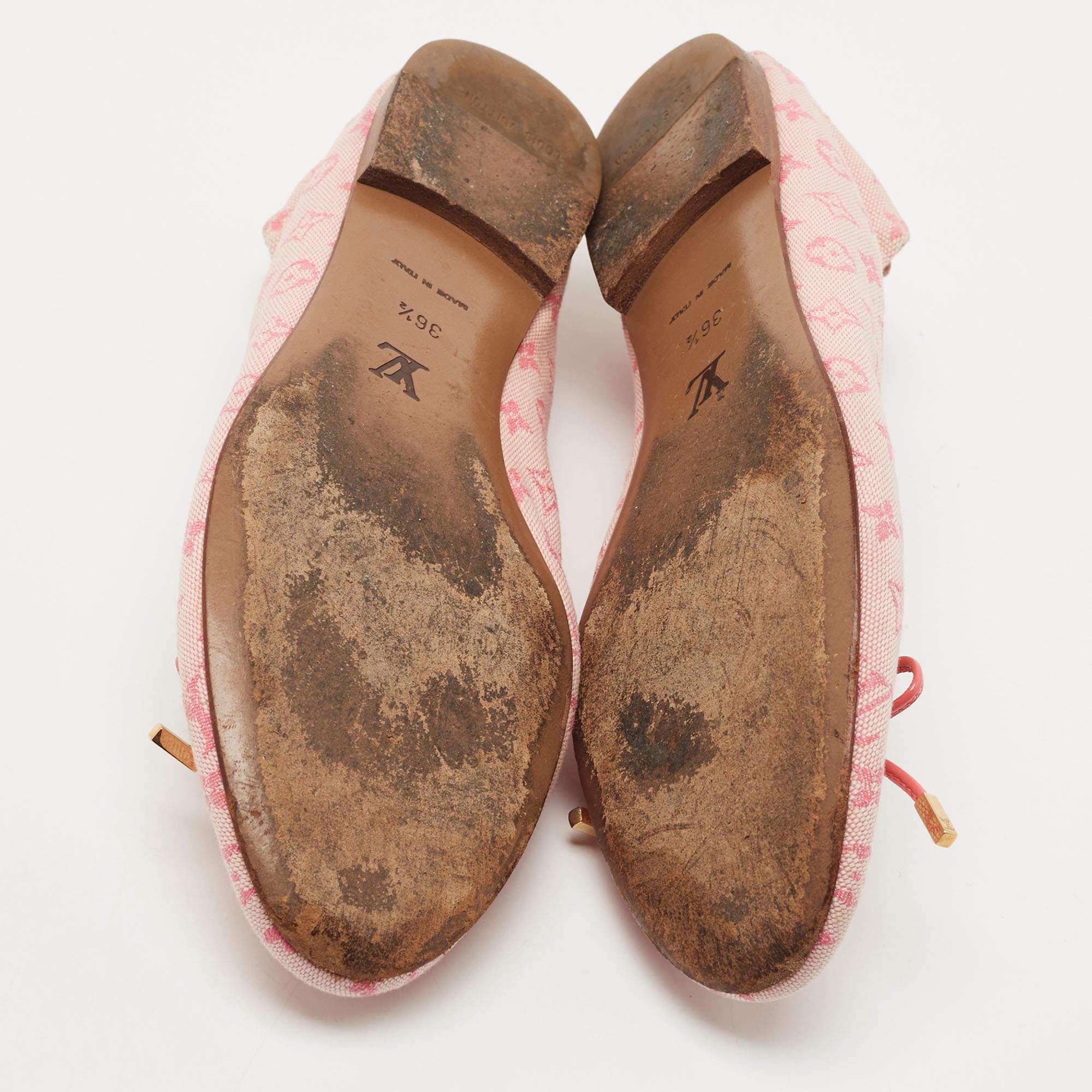 Louis Vuitton Pink Monogram Canvas Mini Lin Ballet Flats Size 36.5 1