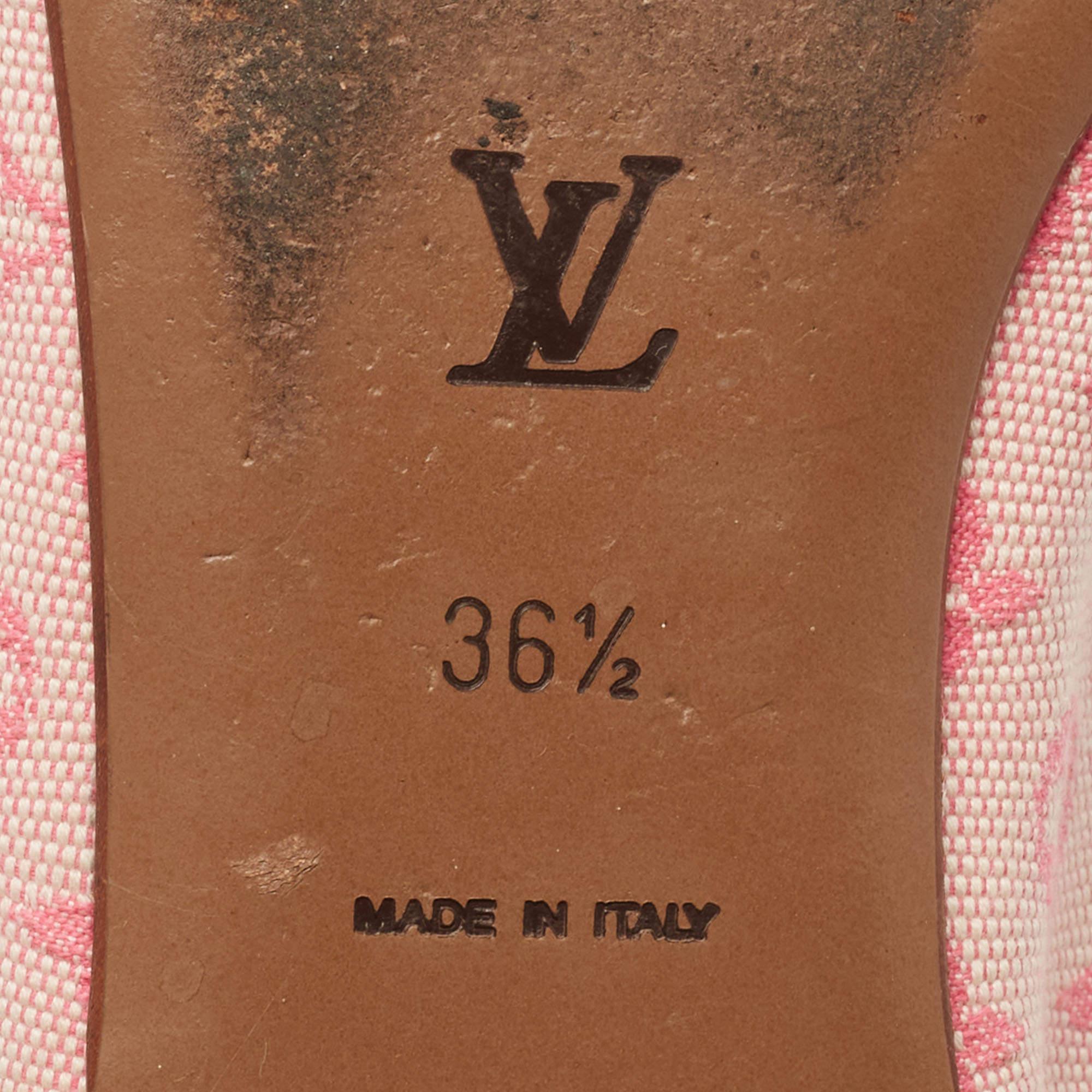 Louis Vuitton Pink Monogram Canvas Mini Lin Ballet Flats Size 36.5 3