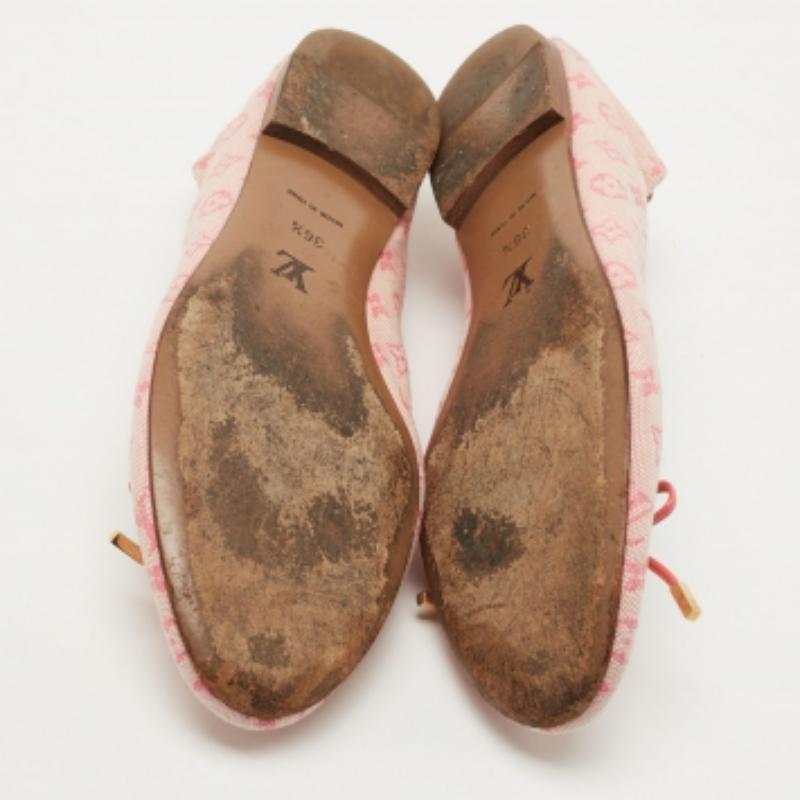 Louis Vuitton Lienzo Monograma Rosa Mini Lin Bailarinas Talla 36.5 en venta 4