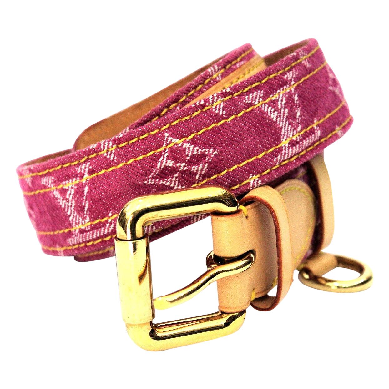 Louis Vuitton Pink Monogram Denim Belt at 1stDibs