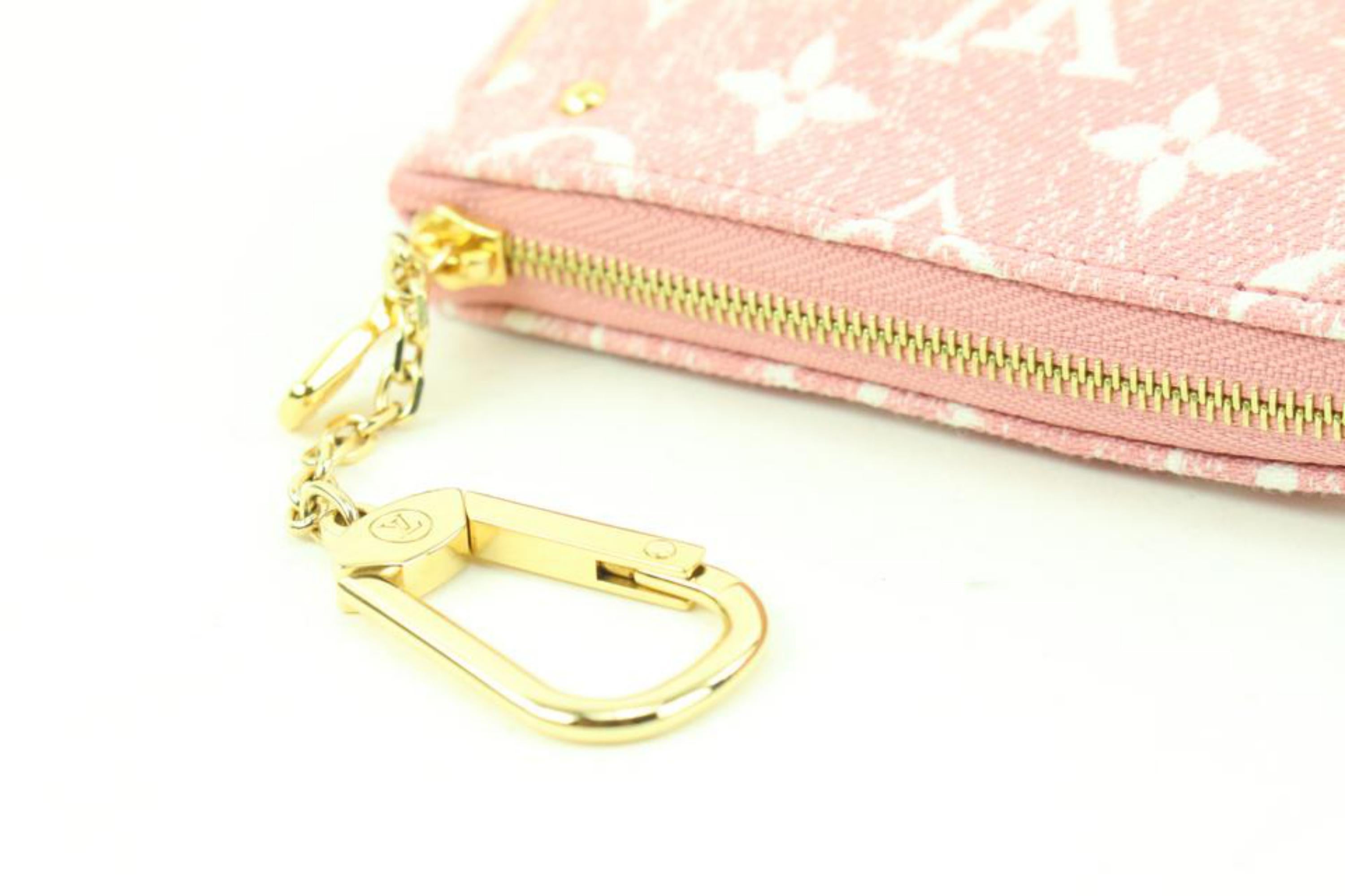 Louis Vuitton Pink Monogram Denim Rose Micro Pochette Accessories Pouch 7lv228s 3