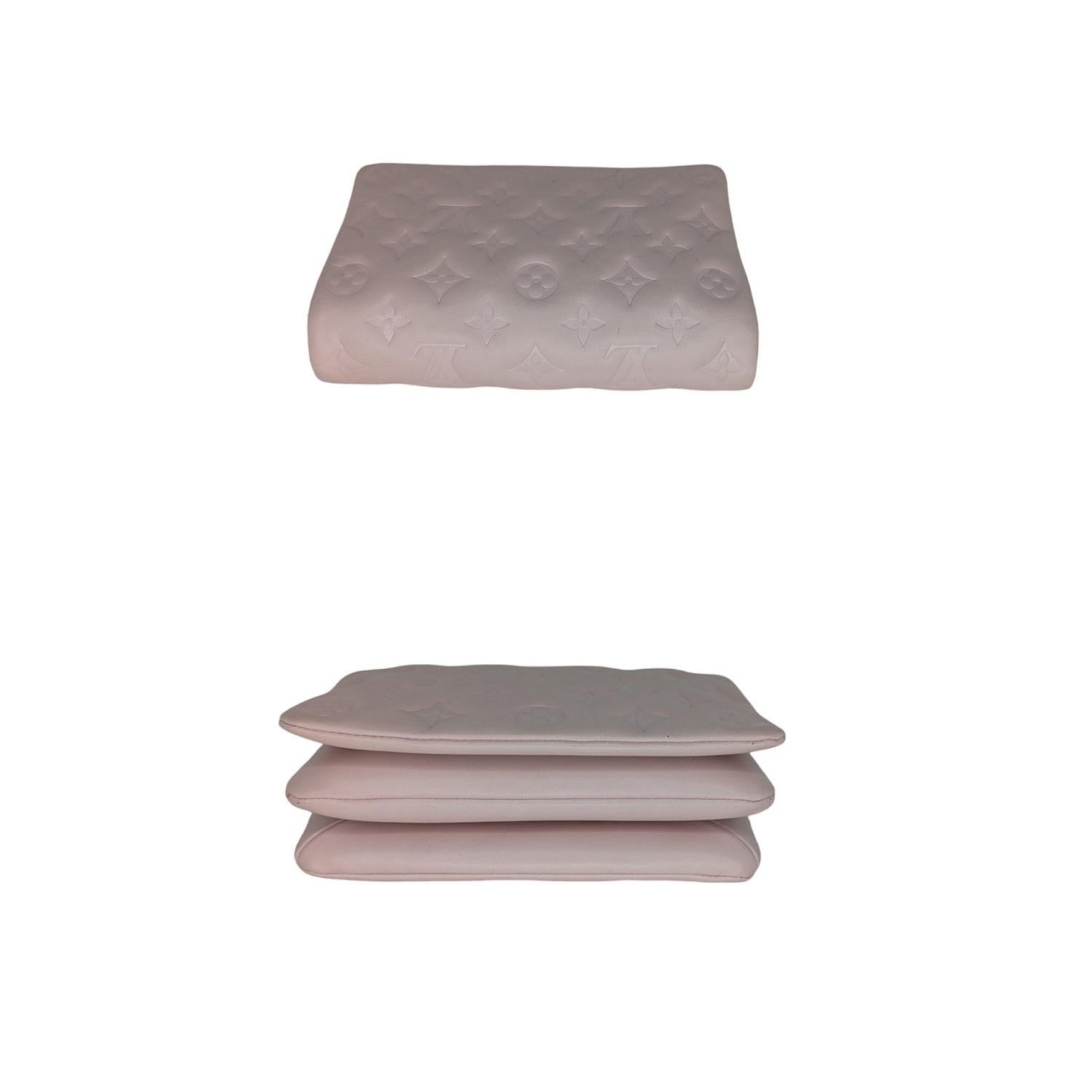 Louis Vuitton Pink Monogram Embossed Lambskin Coussin Pochette For Sale 2