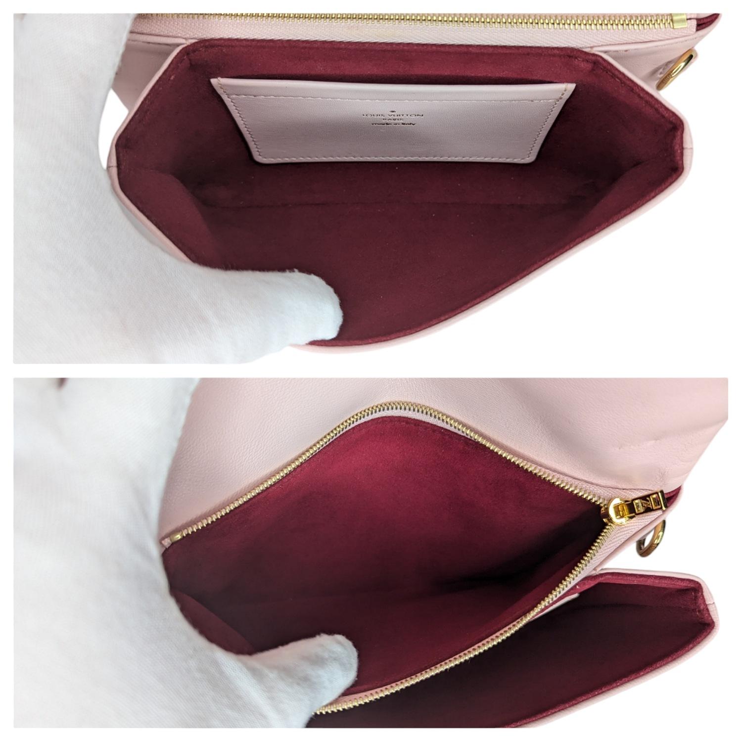 Louis Vuitton Pink Monogram Embossed Lambskin Coussin Pochette For Sale 4