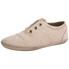 Louis Vuitton Pink Monogram Embossed Nubuck Popincourt Sneakers Size 37.5